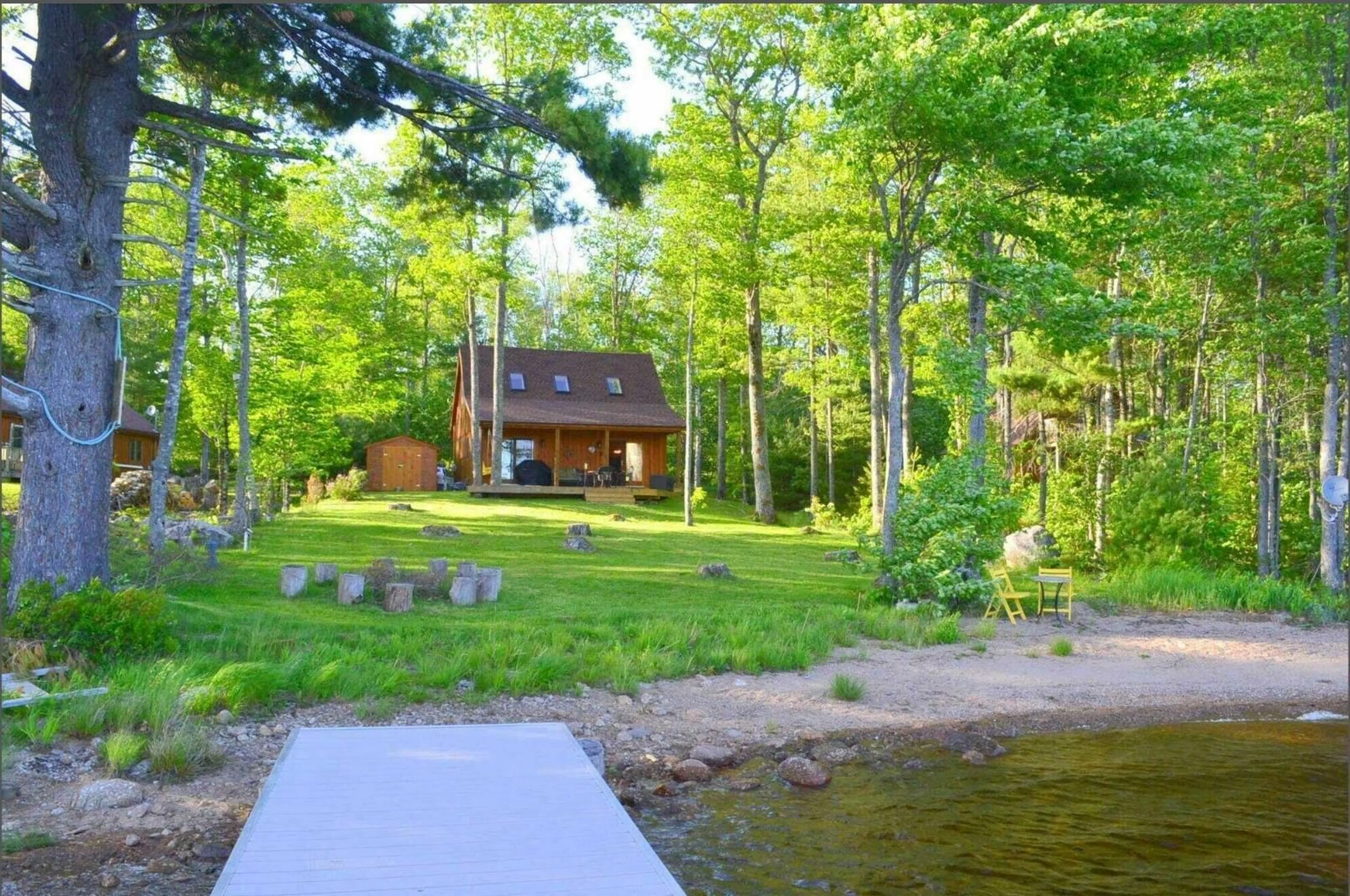 A pic from outside/outdoor area/front of a property/back of a property/a pic from drone, water/lake/river/ocean view for 90 Canyon Point Rd, Vaughan Nova Scotia B0N 2T0