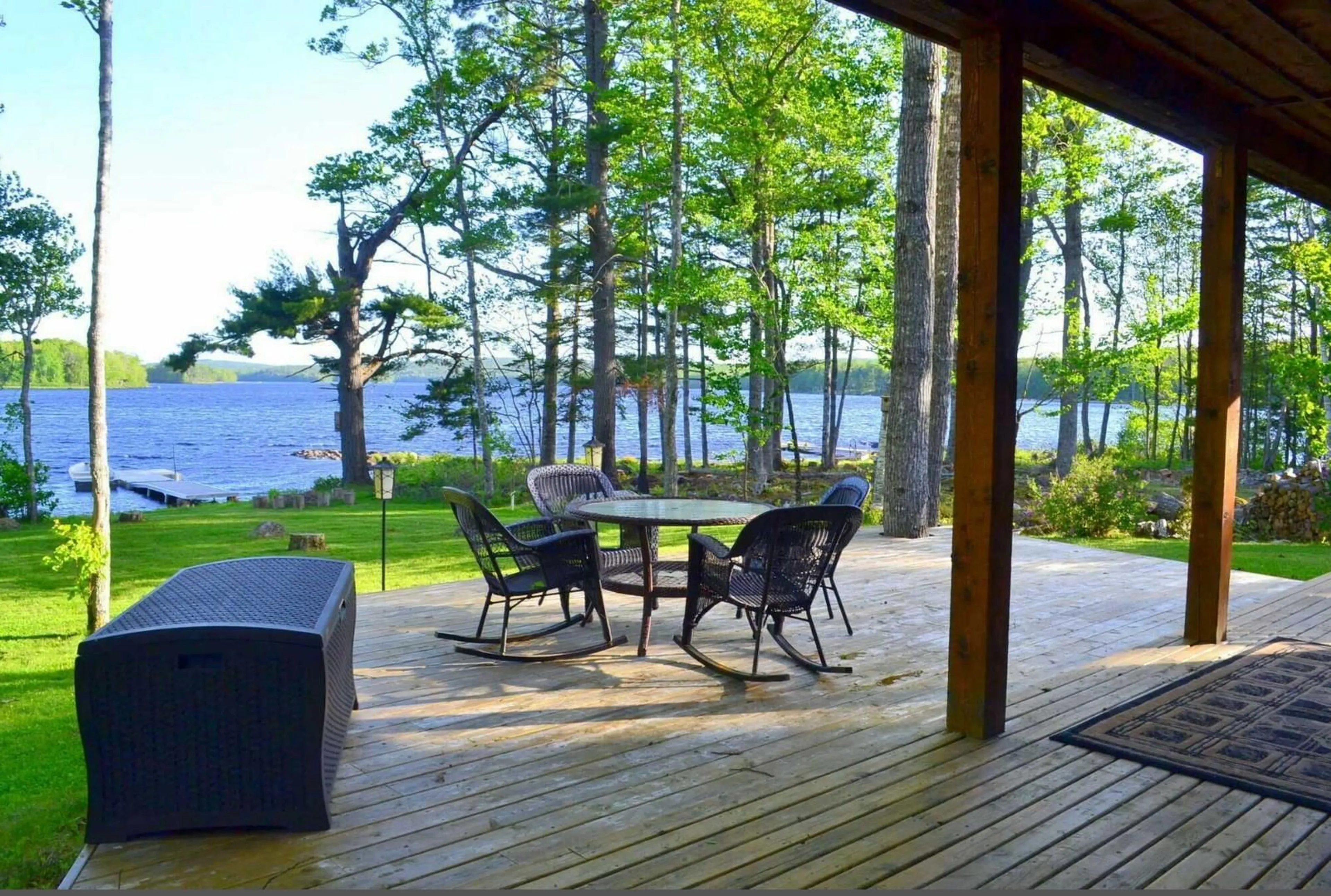 Patio, water/lake/river/ocean view for 90 Canyon Point Rd, Vaughan Nova Scotia B0N 2T0