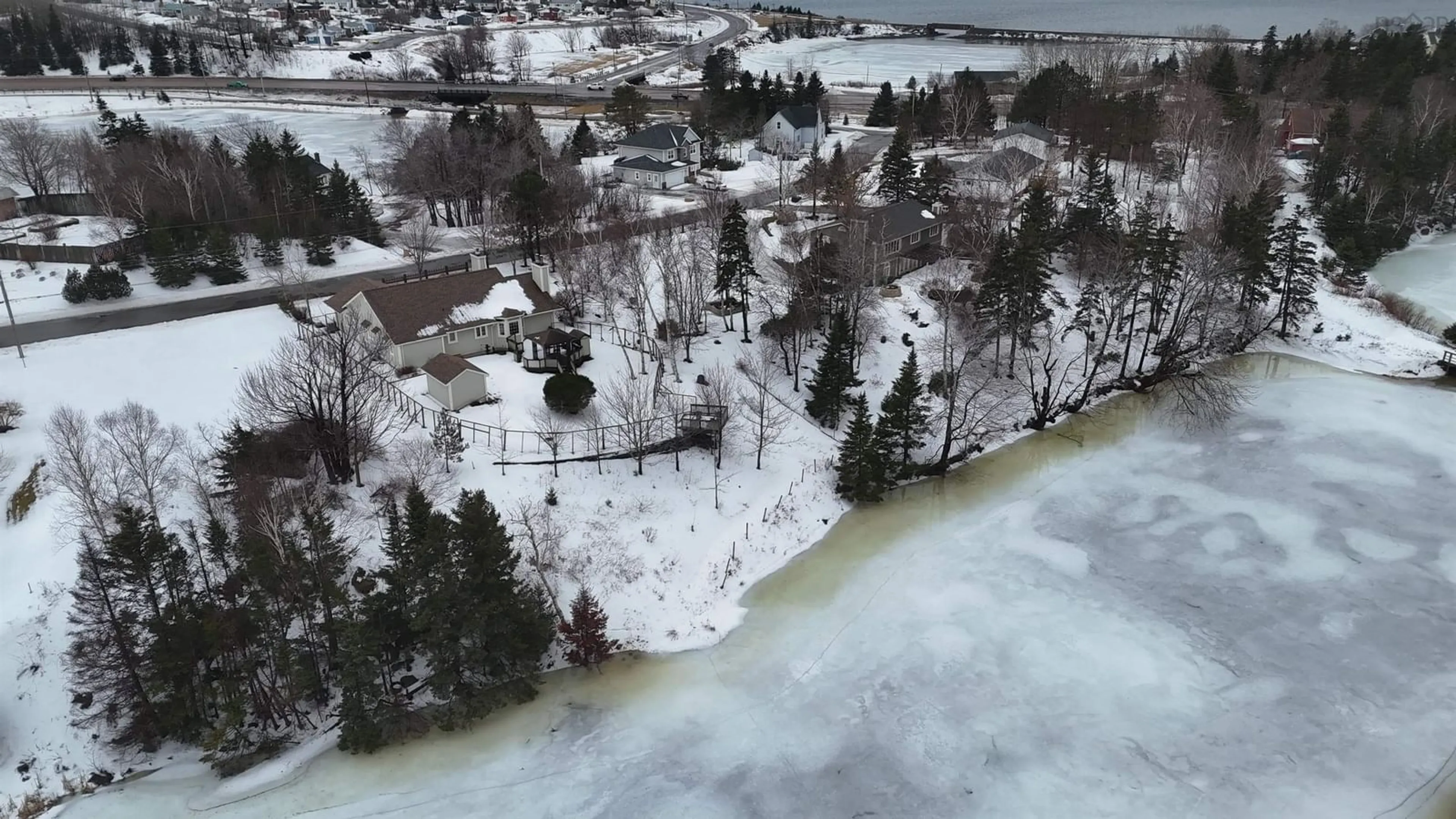 A pic from outside/outdoor area/front of a property/back of a property/a pic from drone, water/lake/river/ocean view for 13 J.D. Maclean Cres, Port Hawkesbury Nova Scotia B9A 2B1