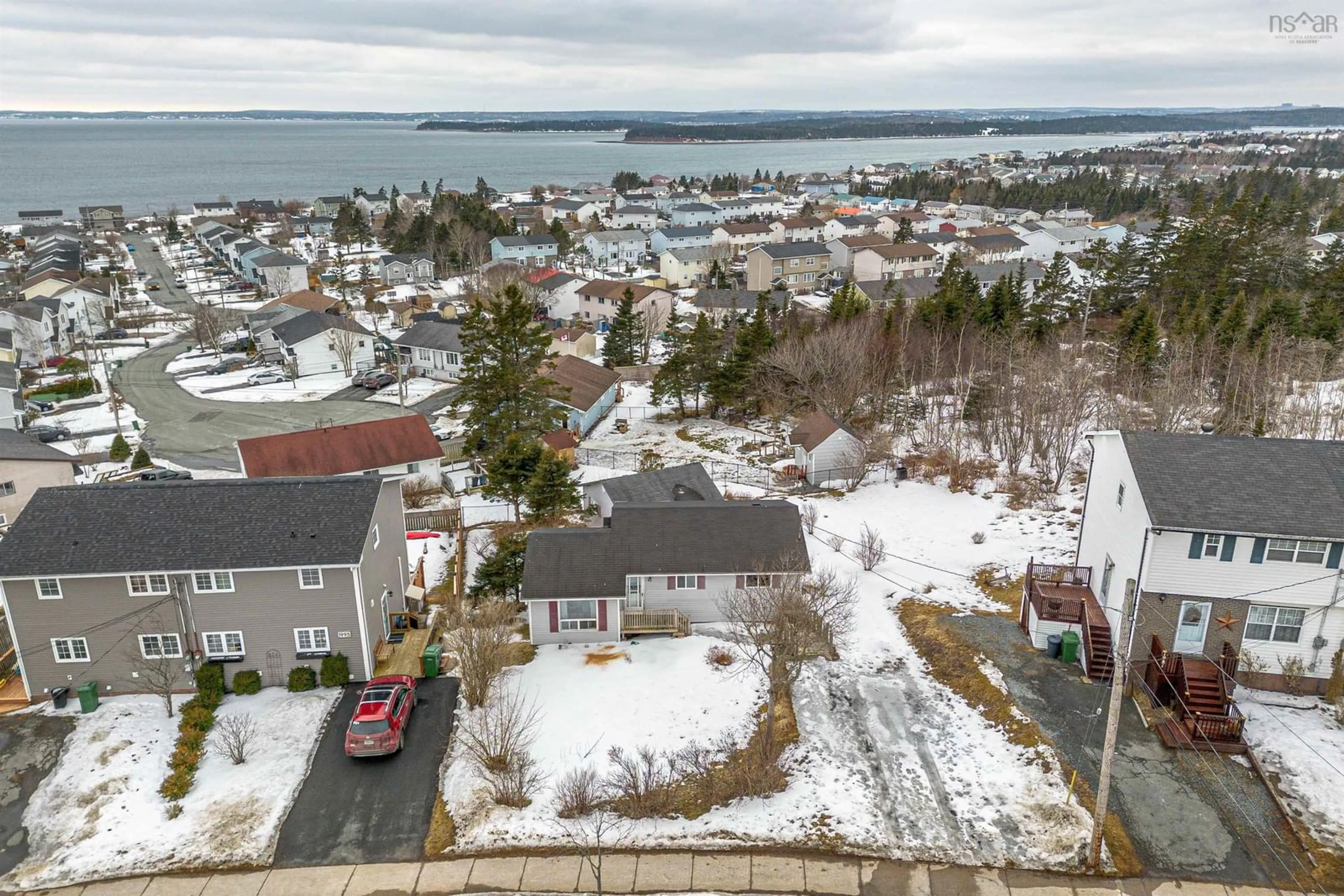 A pic from outside/outdoor area/front of a property/back of a property/a pic from drone, water/lake/river/ocean view for 1989 Caldwell Rd, Eastern Passage Nova Scotia B3G 1H9