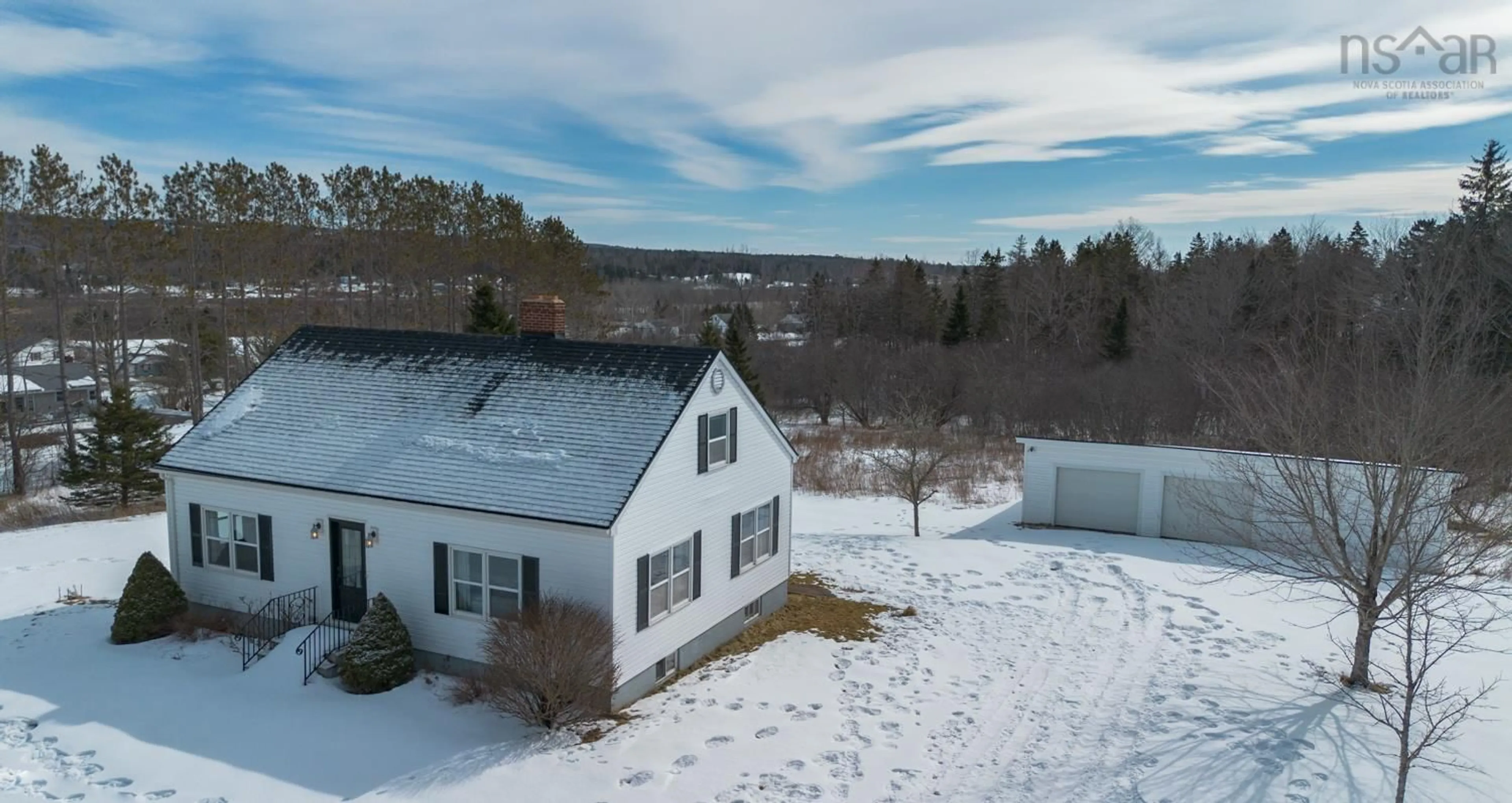 A pic from outside/outdoor area/front of a property/back of a property/a pic from drone, mountain view for 1945 Irwin Lake Rd, Hilden Nova Scotia B0N 1C0