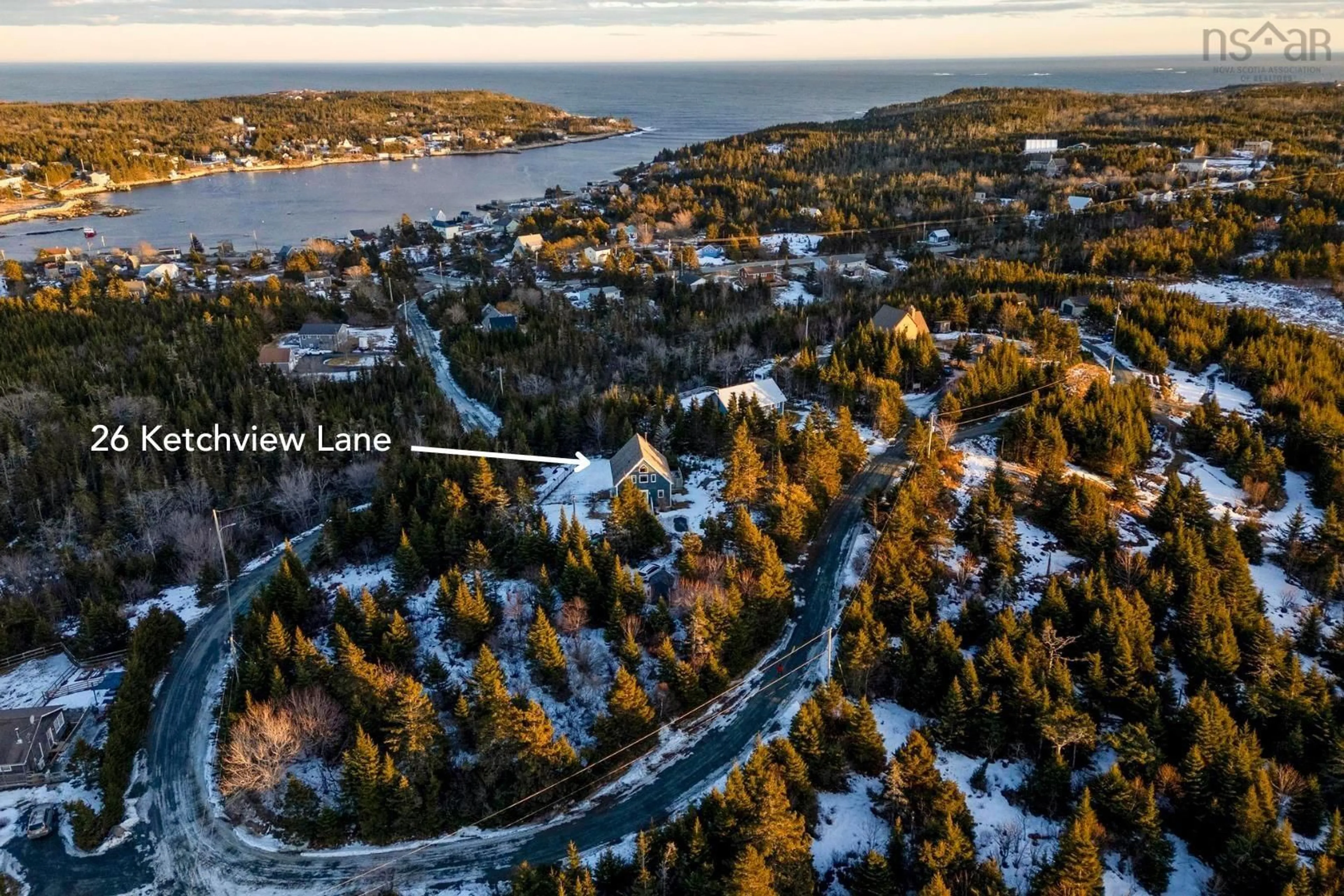 A pic from outside/outdoor area/front of a property/back of a property/a pic from drone, water/lake/river/ocean view for 26 Ketchview Lane, Ketch Harbour Nova Scotia B3V 0E2