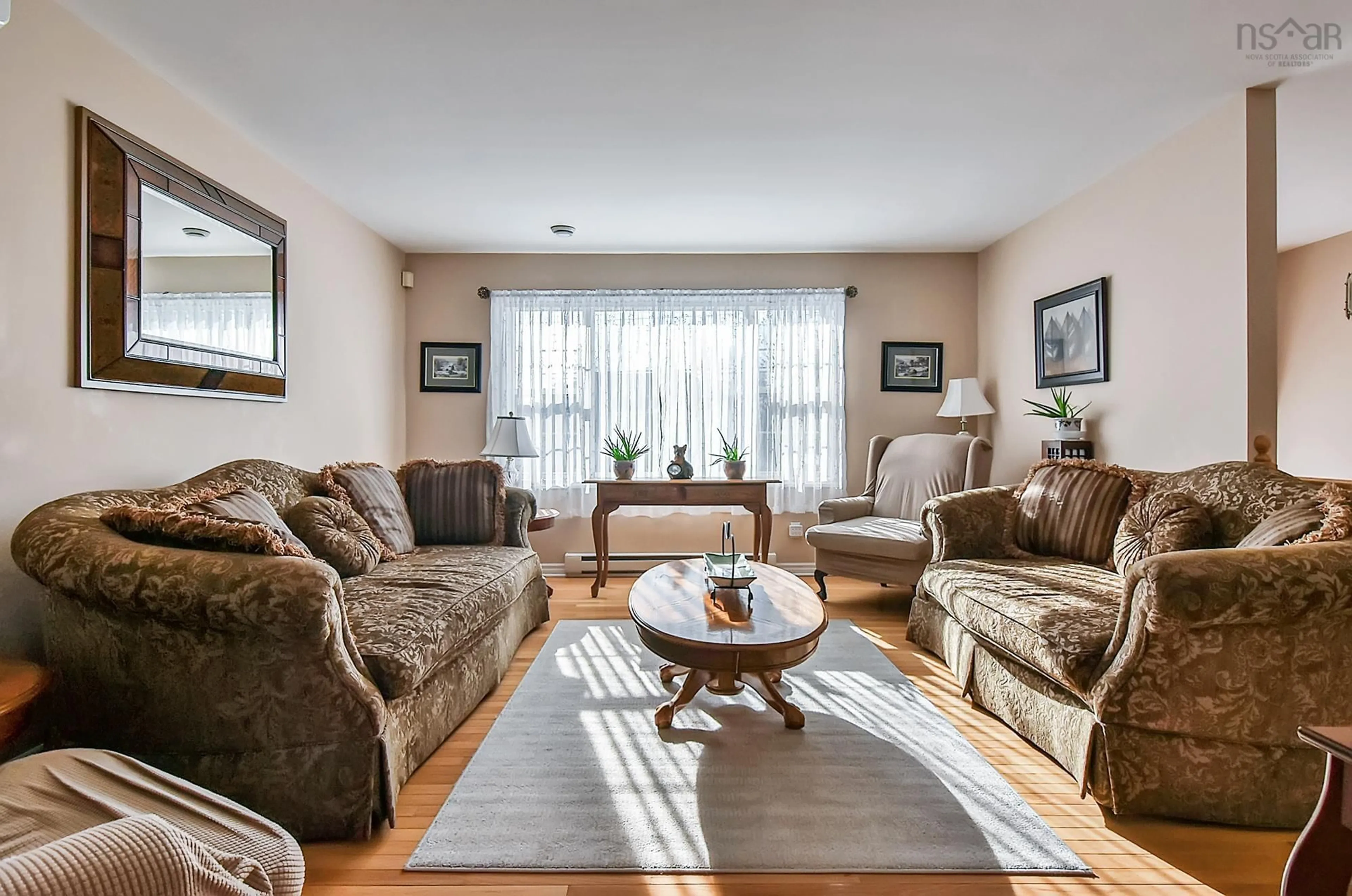 Living room with furniture, wood/laminate floor for 9 Wilton Cres Cres, Dartmouth Nova Scotia B2V 2S9