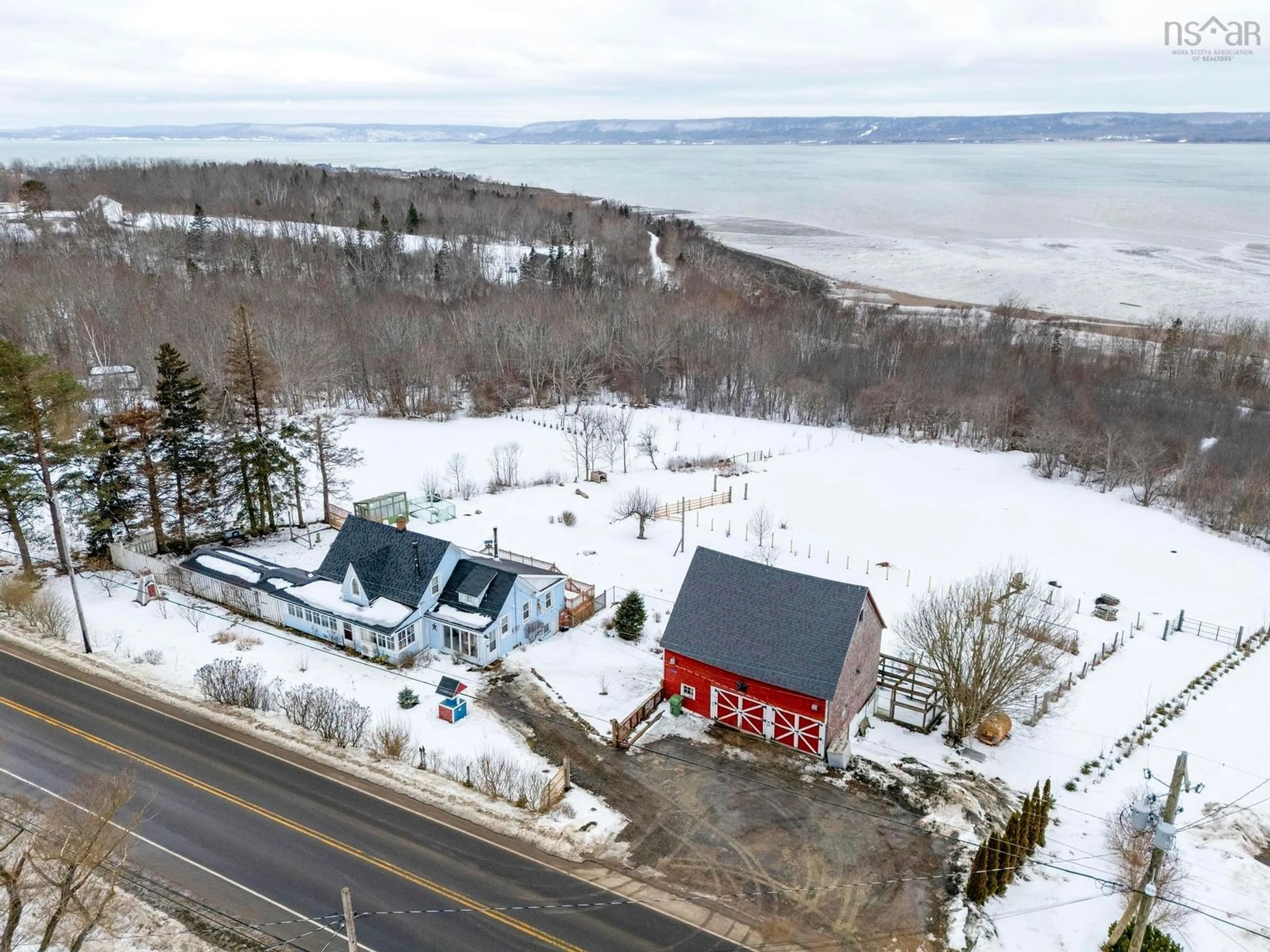 A pic from outside/outdoor area/front of a property/back of a property/a pic from drone, water/lake/river/ocean view for 1359 Highway 1, Clementsport Nova Scotia B0S 1E0