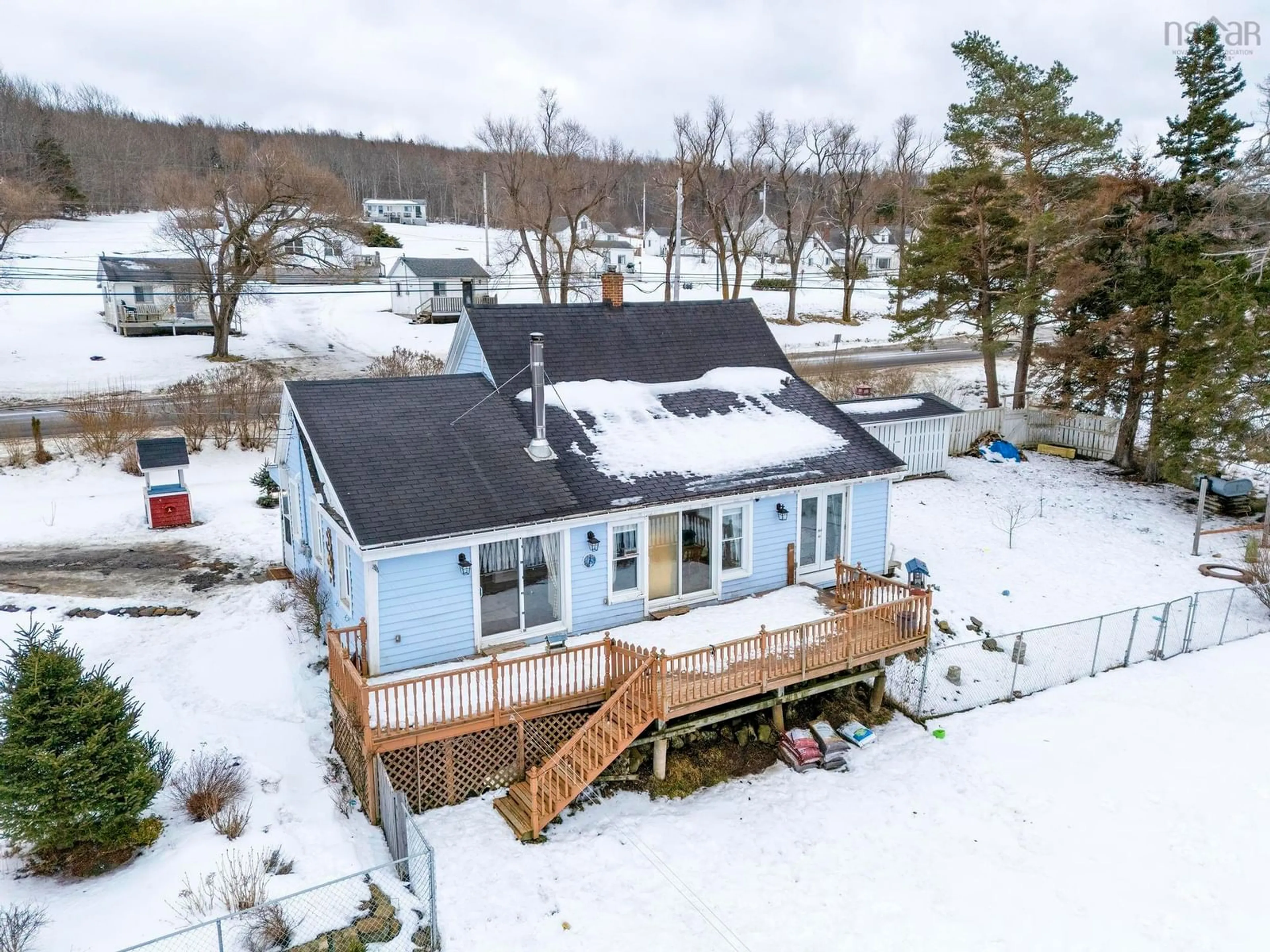 A pic from outside/outdoor area/front of a property/back of a property/a pic from drone, water/lake/river/ocean view for 1359 Highway 1, Clementsport Nova Scotia B0S 1E0