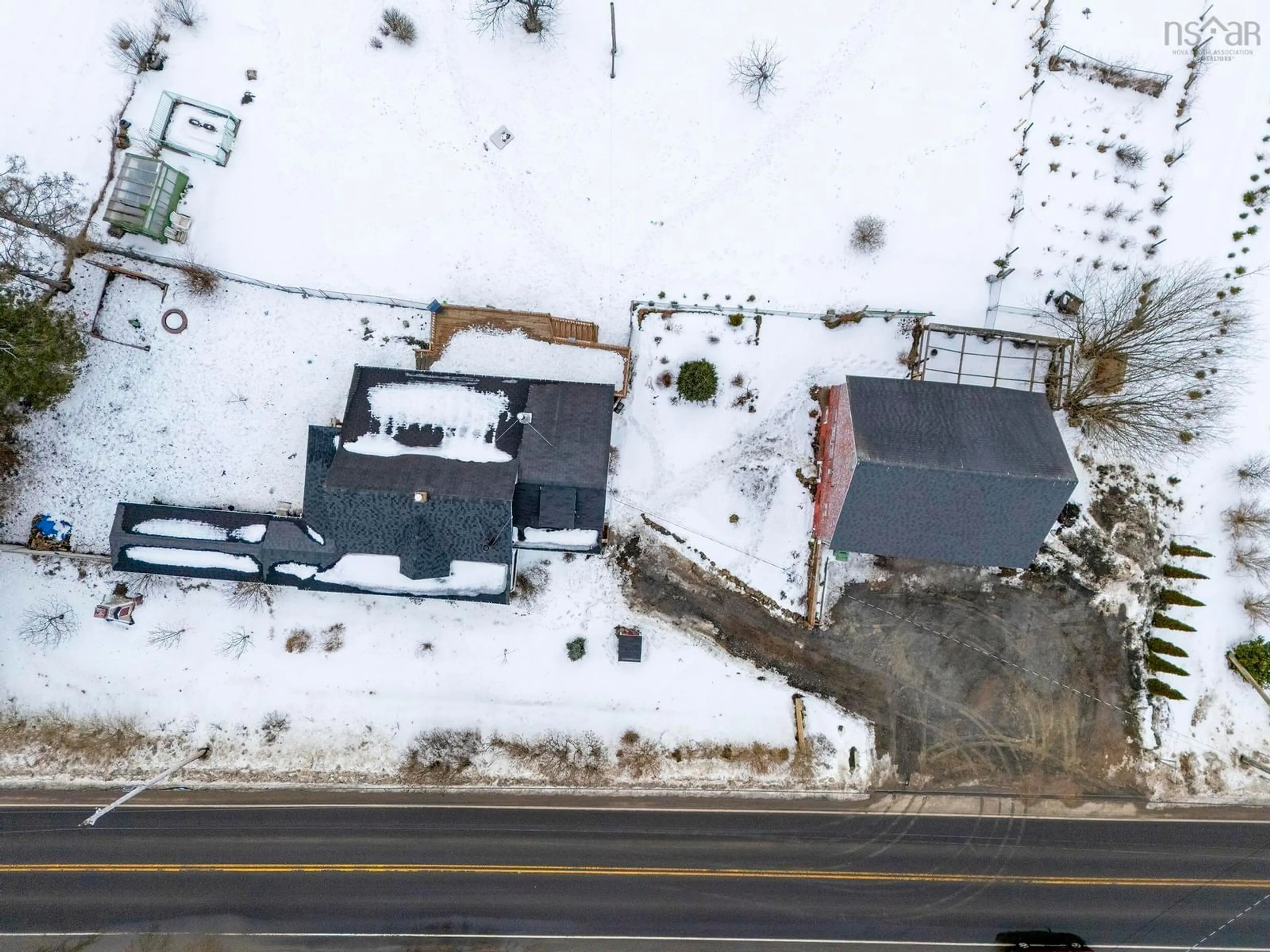 A pic from outside/outdoor area/front of a property/back of a property/a pic from drone, street for 1359 Highway 1, Clementsport Nova Scotia B0S 1E0