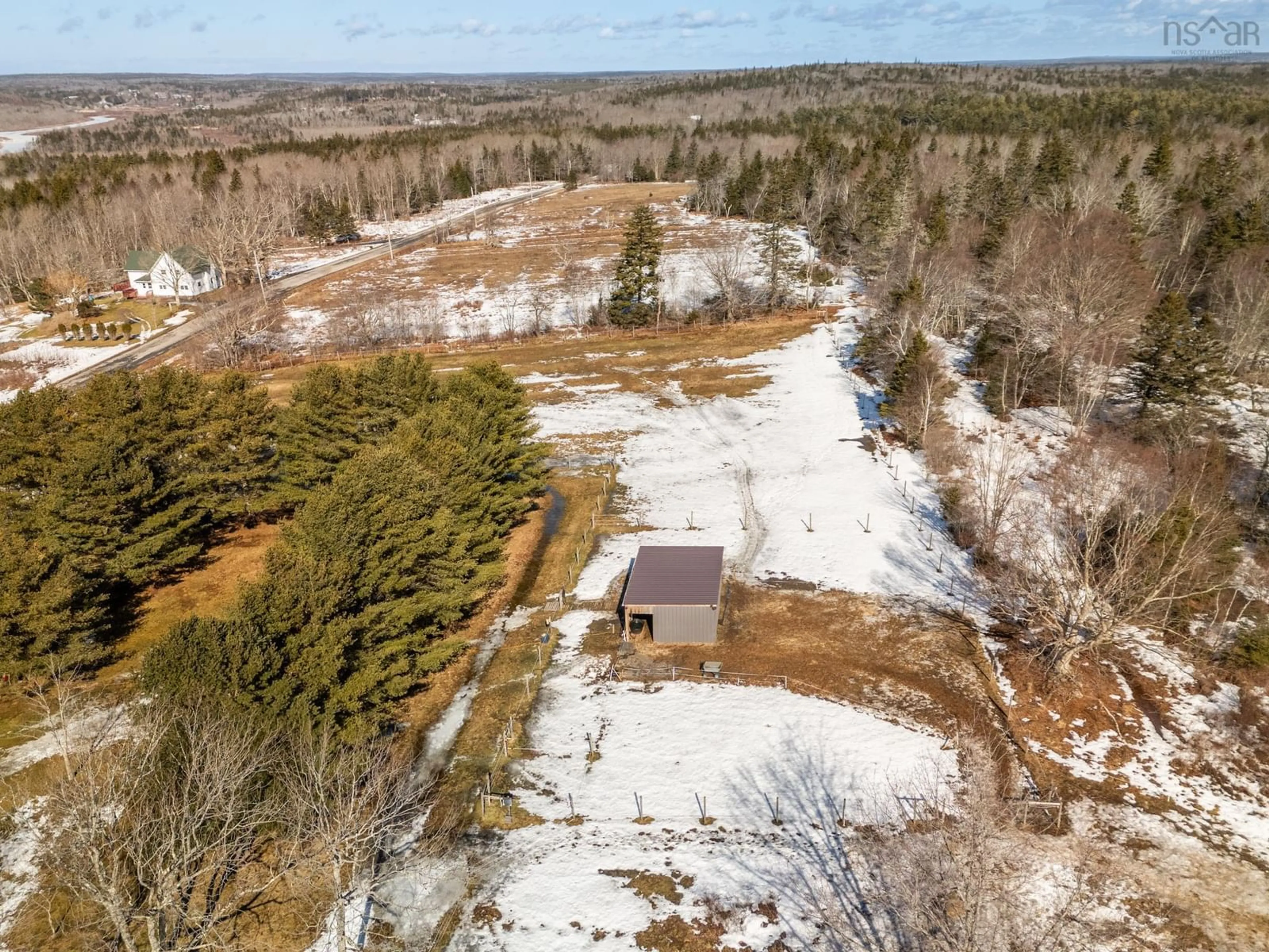 A pic from outside/outdoor area/front of a property/back of a property/a pic from drone, forest/trees view for 256 Killam Rd, Deerfield Nova Scotia B5A 5N8