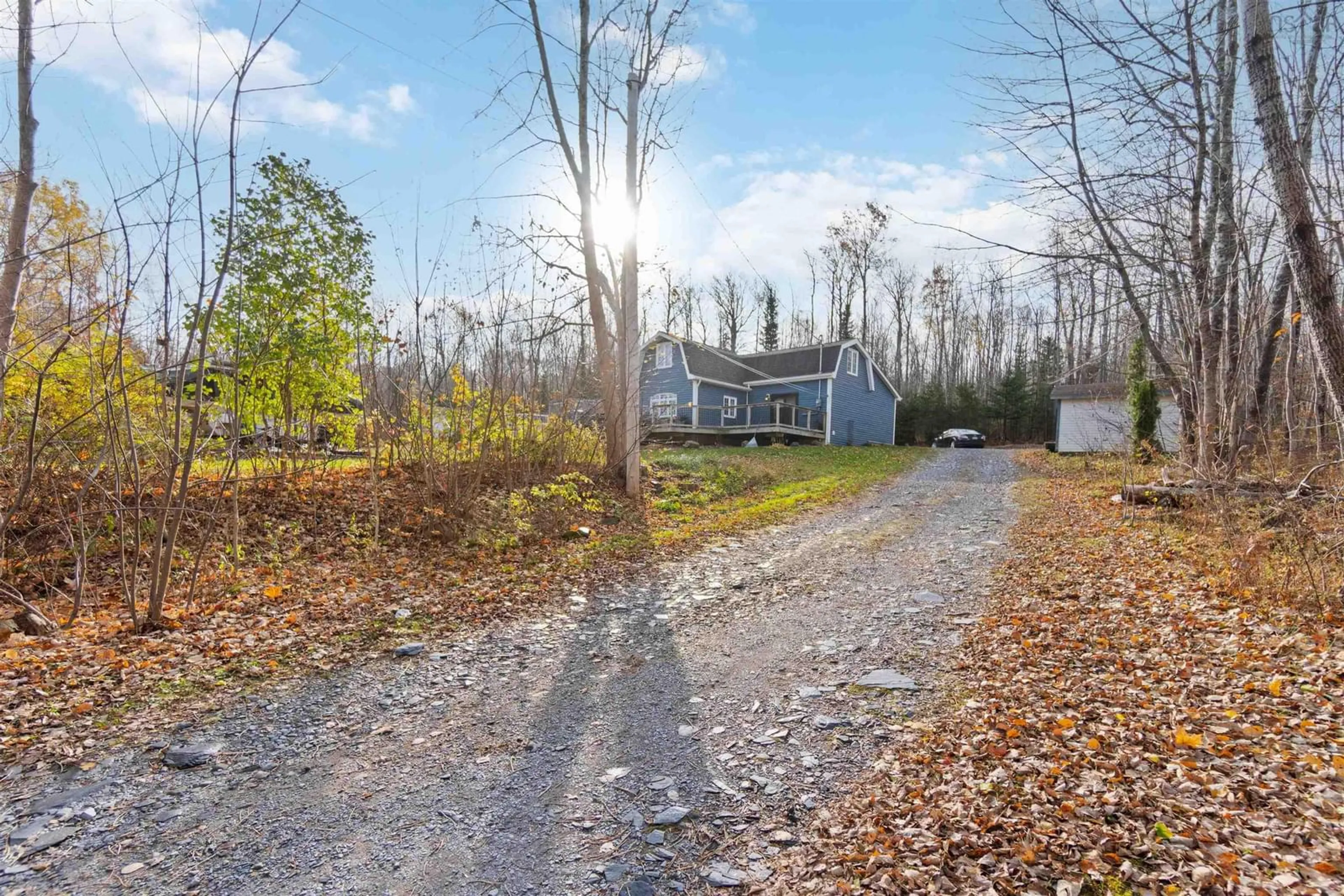 A pic from outside/outdoor area/front of a property/back of a property/a pic from drone, forest/trees view for 3258 Prospect Rd, Cambridge Nova Scotia B0P 1G0