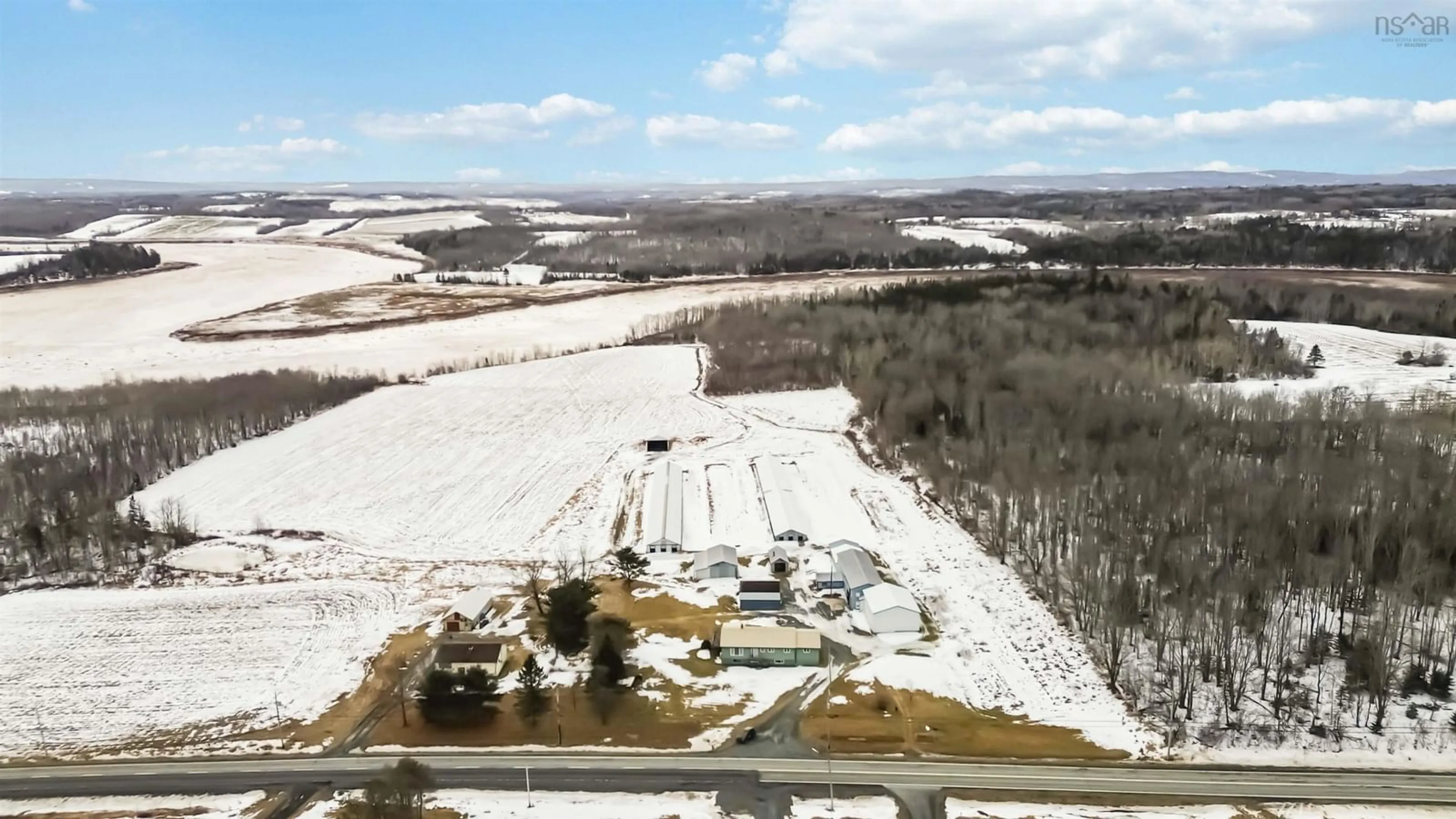 A pic from outside/outdoor area/front of a property/back of a property/a pic from drone, unknown for 2849 Highway 215, Centre Burlington Nova Scotia B0N 2A0