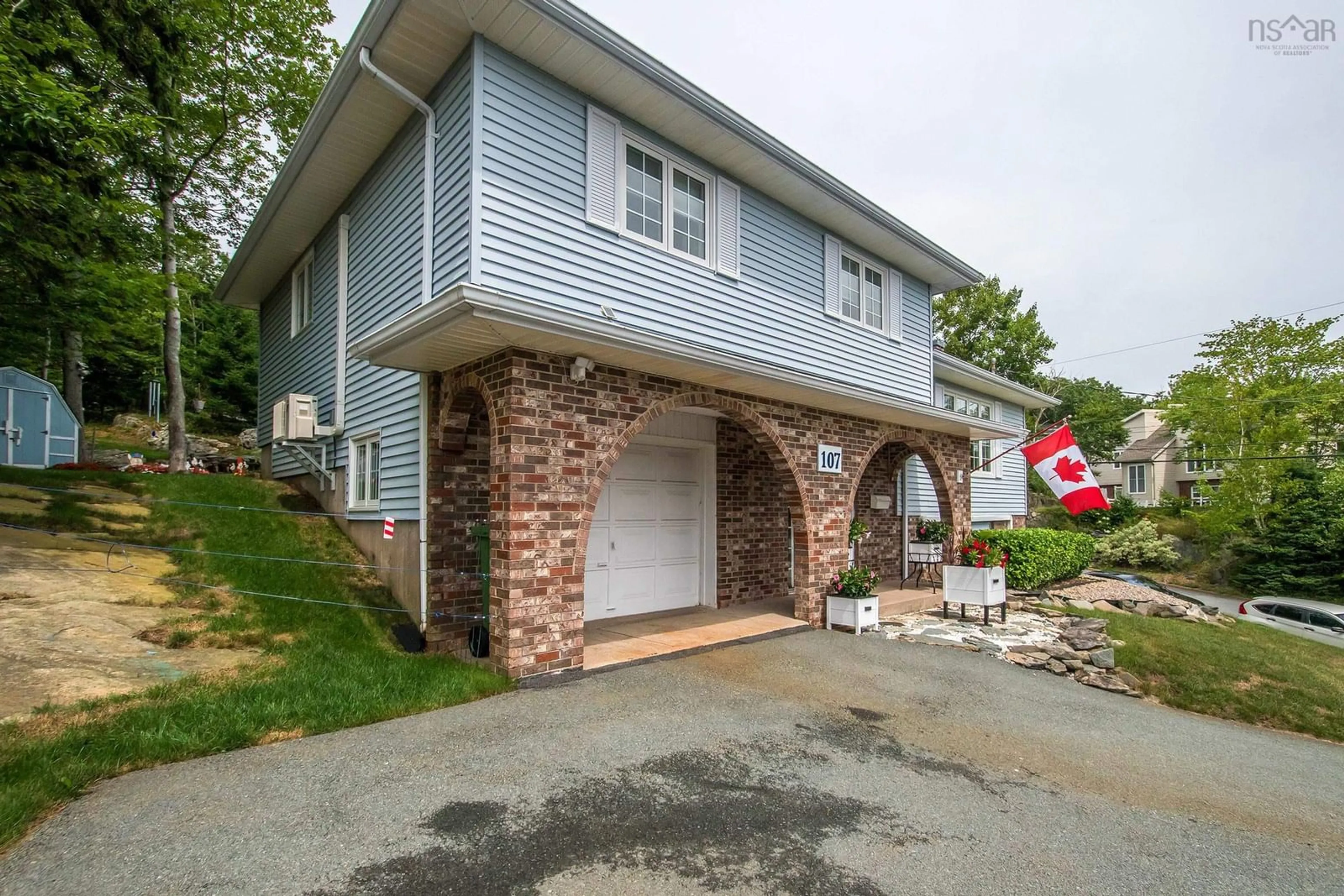 Home with brick exterior material, street for 107 Shoreview Dr, Bedford Nova Scotia B4A 3E6