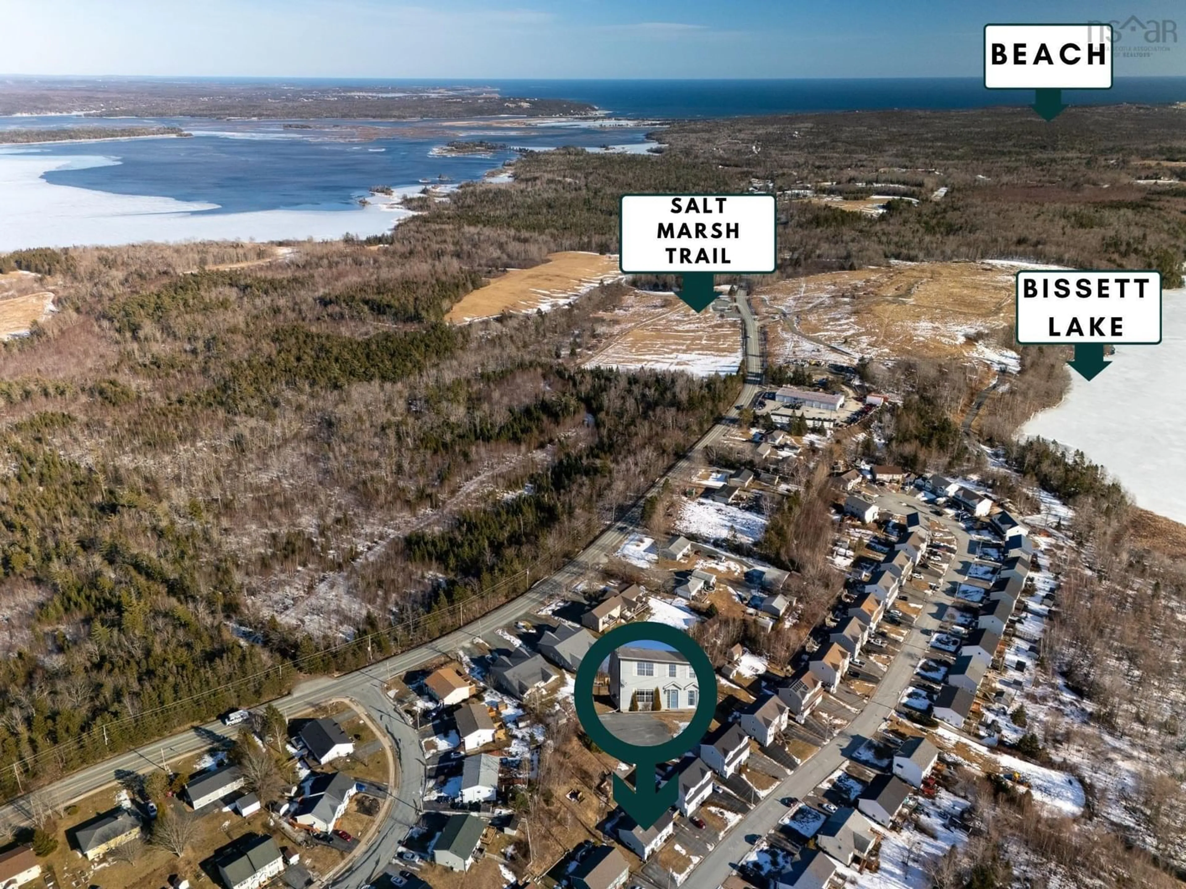 A pic from outside/outdoor area/front of a property/back of a property/a pic from drone, water/lake/river/ocean view for 40 Brookview Dr, Colby Village Nova Scotia B2V 2V5