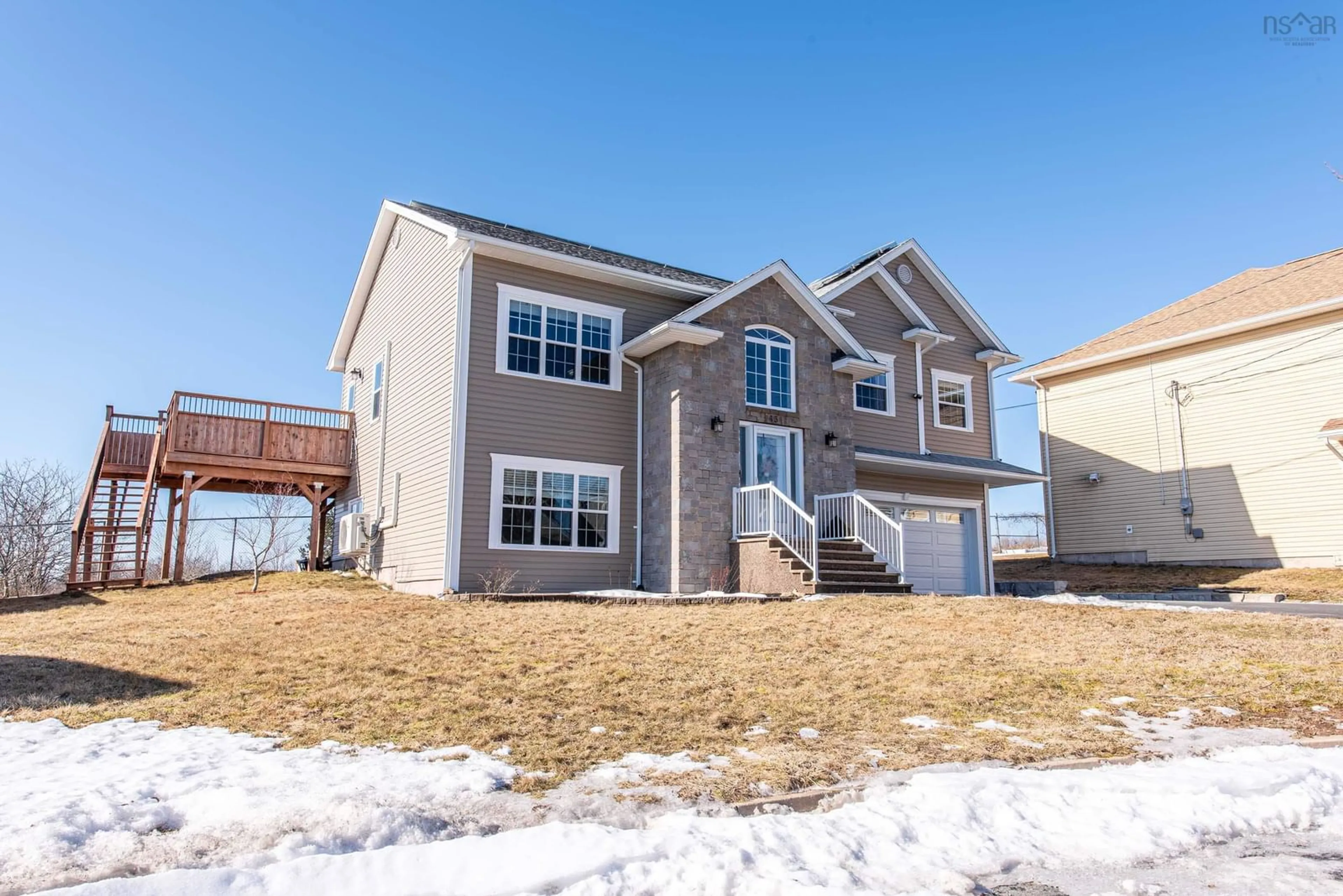 Home with vinyl exterior material, street for 45 Lucy Crt, Middle Sackville Nova Scotia B4E 0C8