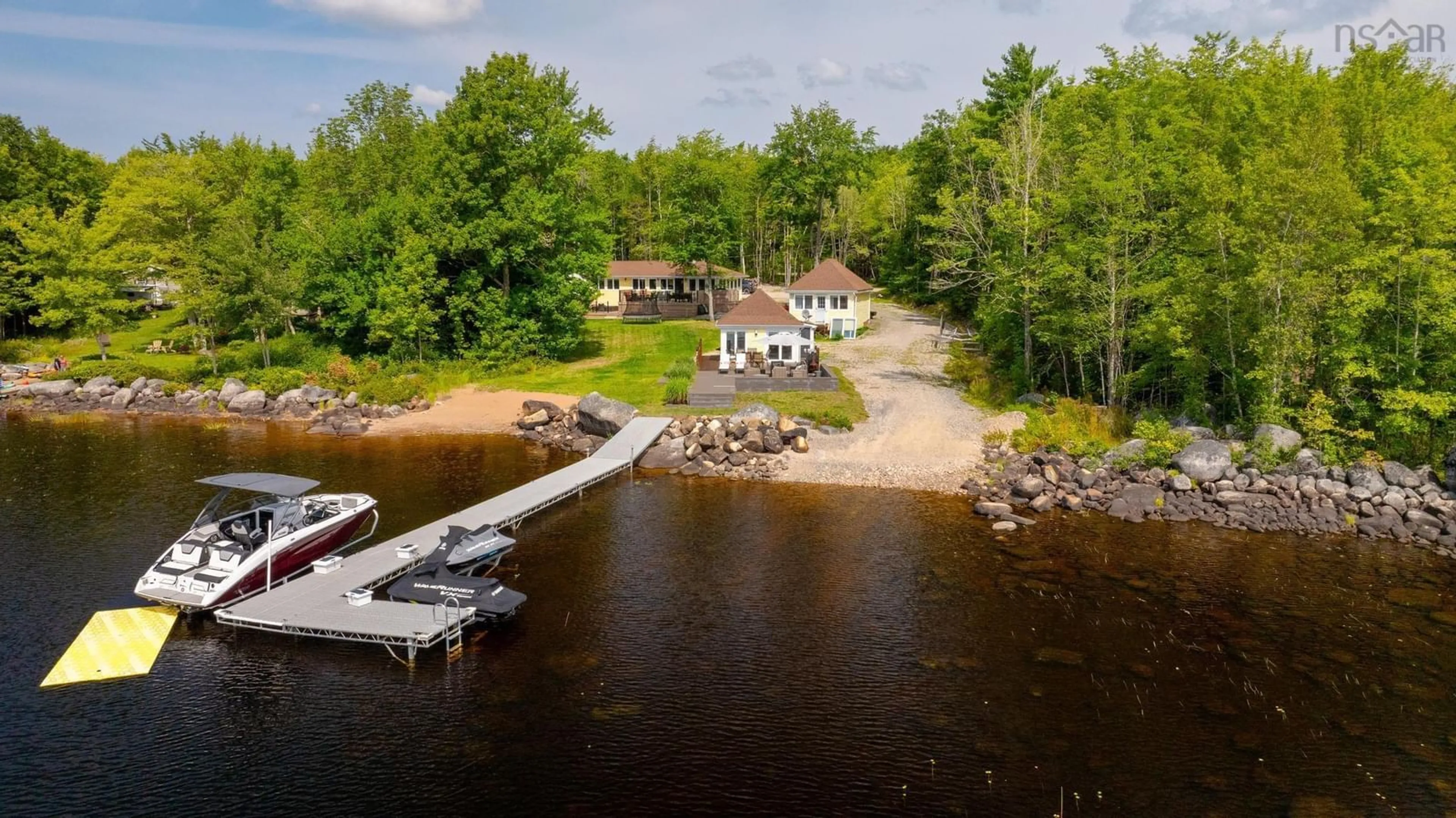 A pic from outside/outdoor area/front of a property/back of a property/a pic from drone, water/lake/river/ocean view for 121 Oak Dr, Forties Nova Scotia B0J 2E0