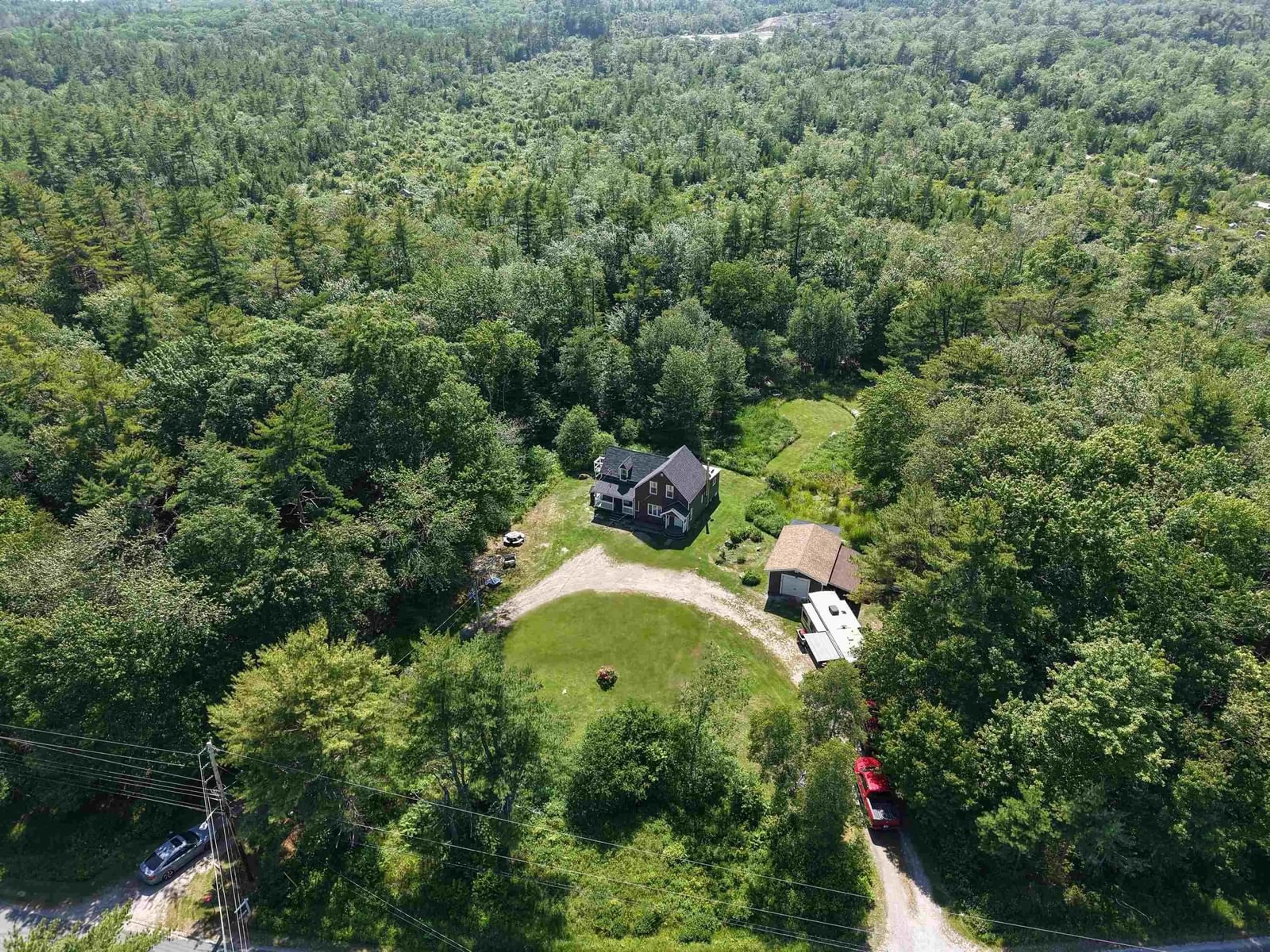 A pic from outside/outdoor area/front of a property/back of a property/a pic from drone, forest/trees view for 10762 Upper Clyde Rd, Welshtown Nova Scotia B0T 1W0