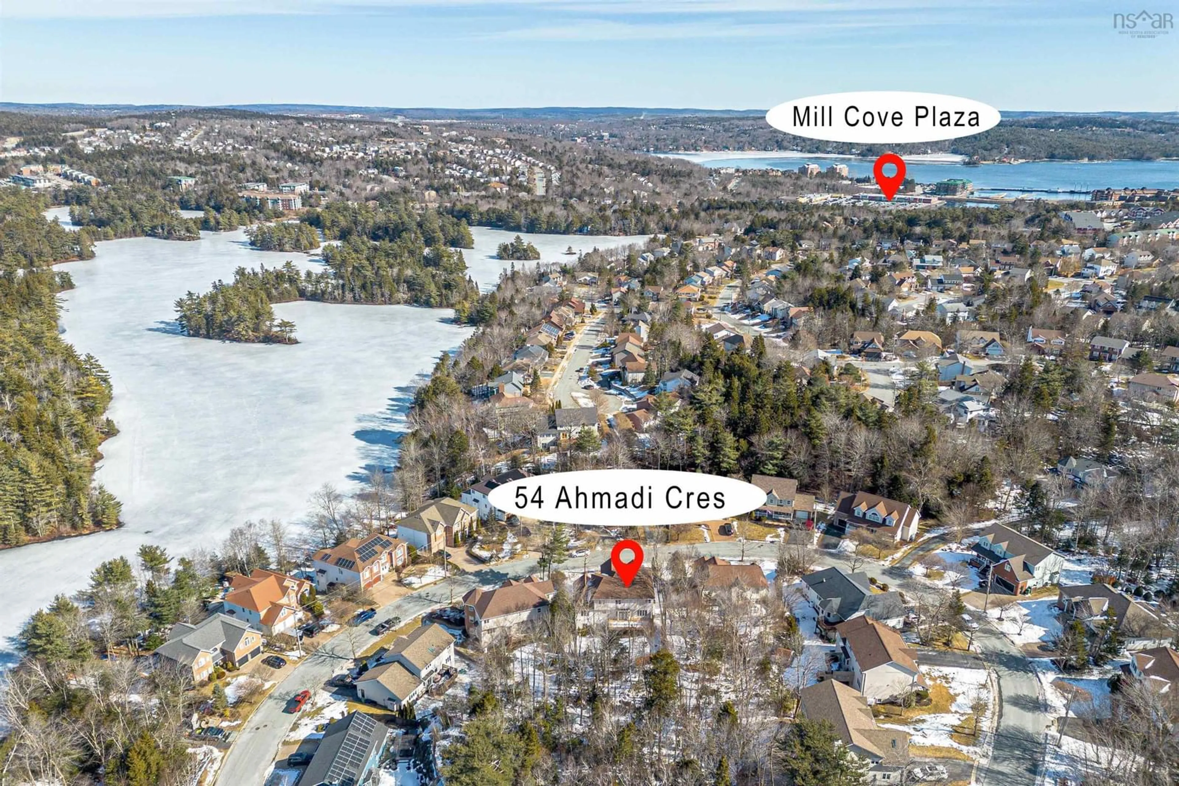 A pic from outside/outdoor area/front of a property/back of a property/a pic from drone, water/lake/river/ocean view for 54 Ahmadi Crescent, Bedford South Nova Scotia B4A 4E5