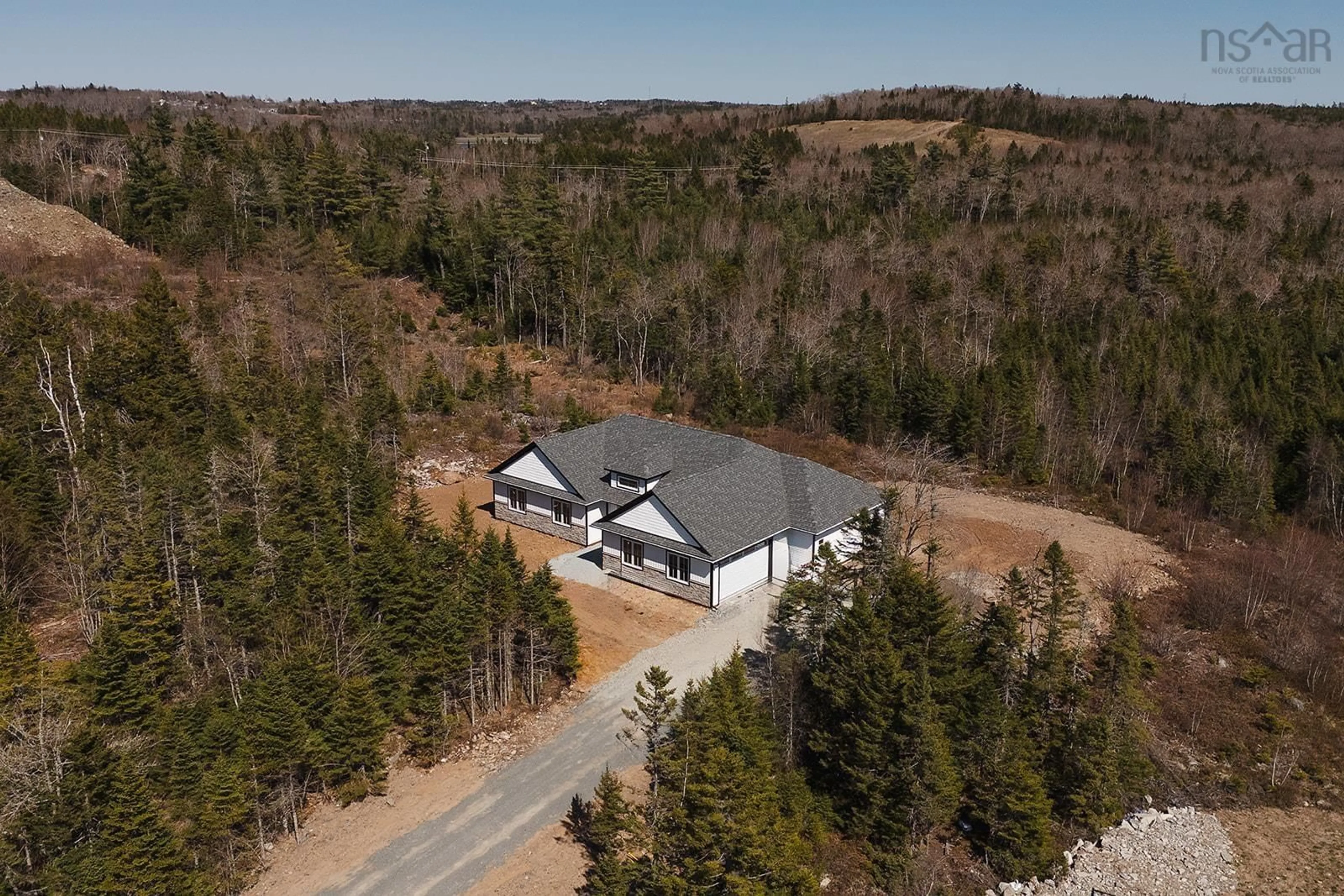 A pic from outside/outdoor area/front of a property/back of a property/a pic from drone, forest/trees view for 135 Zaffre Dr, Middle Sackville Nova Scotia B4E 0X4