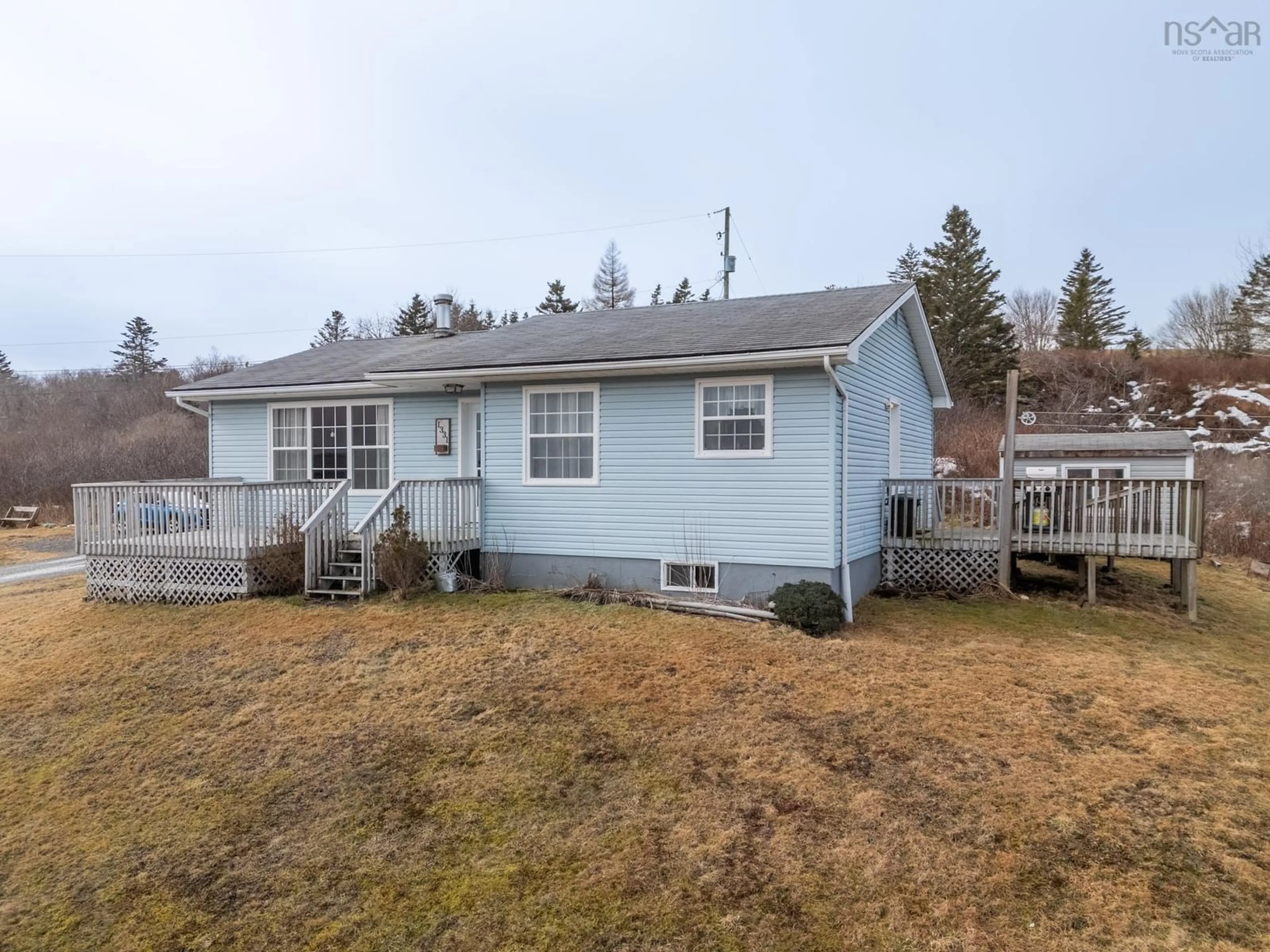 A pic from outside/outdoor area/front of a property/back of a property/a pic from drone, unknown for 1331 Main Shore Road, Sandford Nova Scotia B5A 5K8