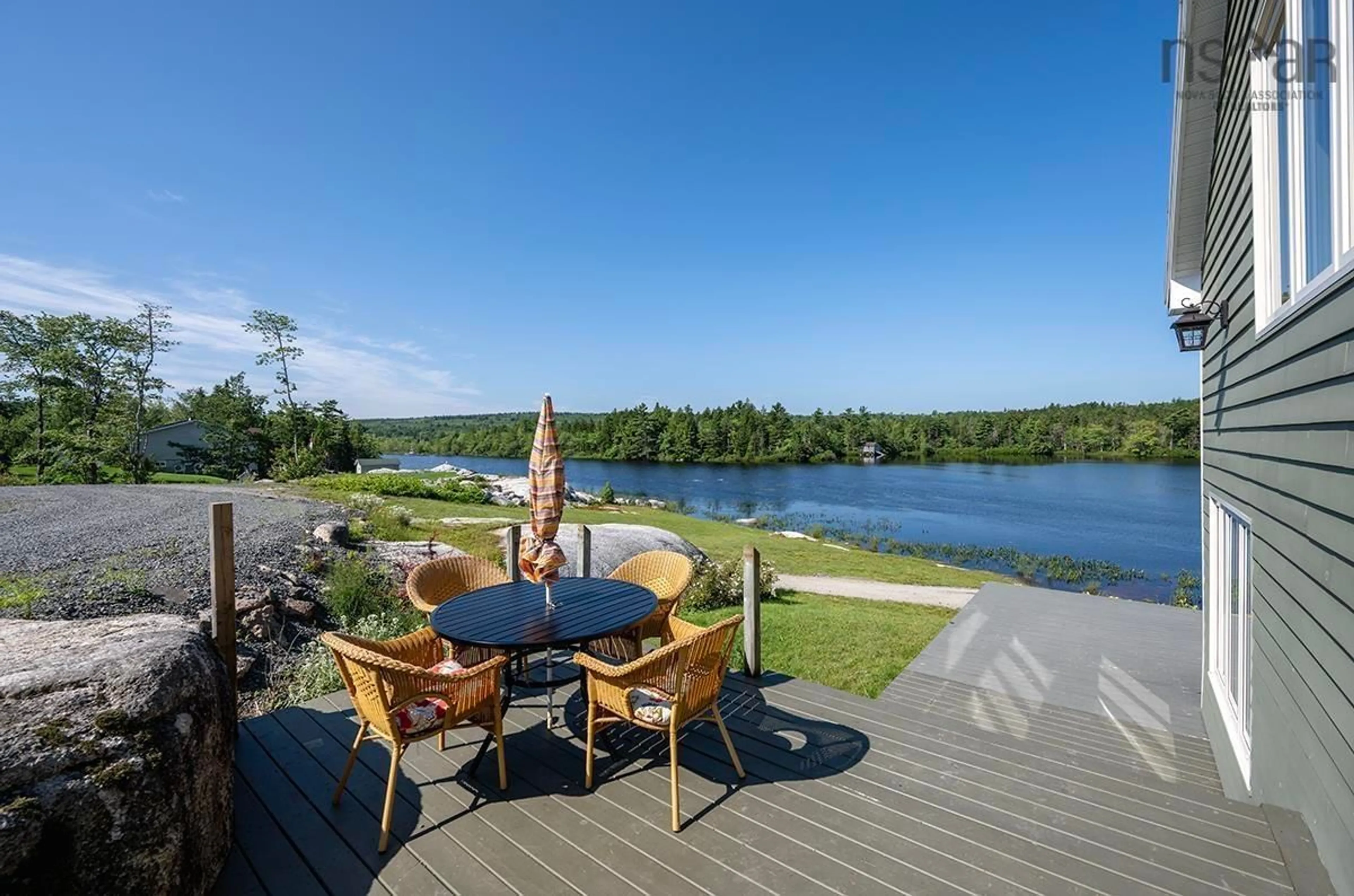 Patio, water/lake/river/ocean view for 1064 Armstrong Lake Road East, Vaughan Nova Scotia B0N 2T0