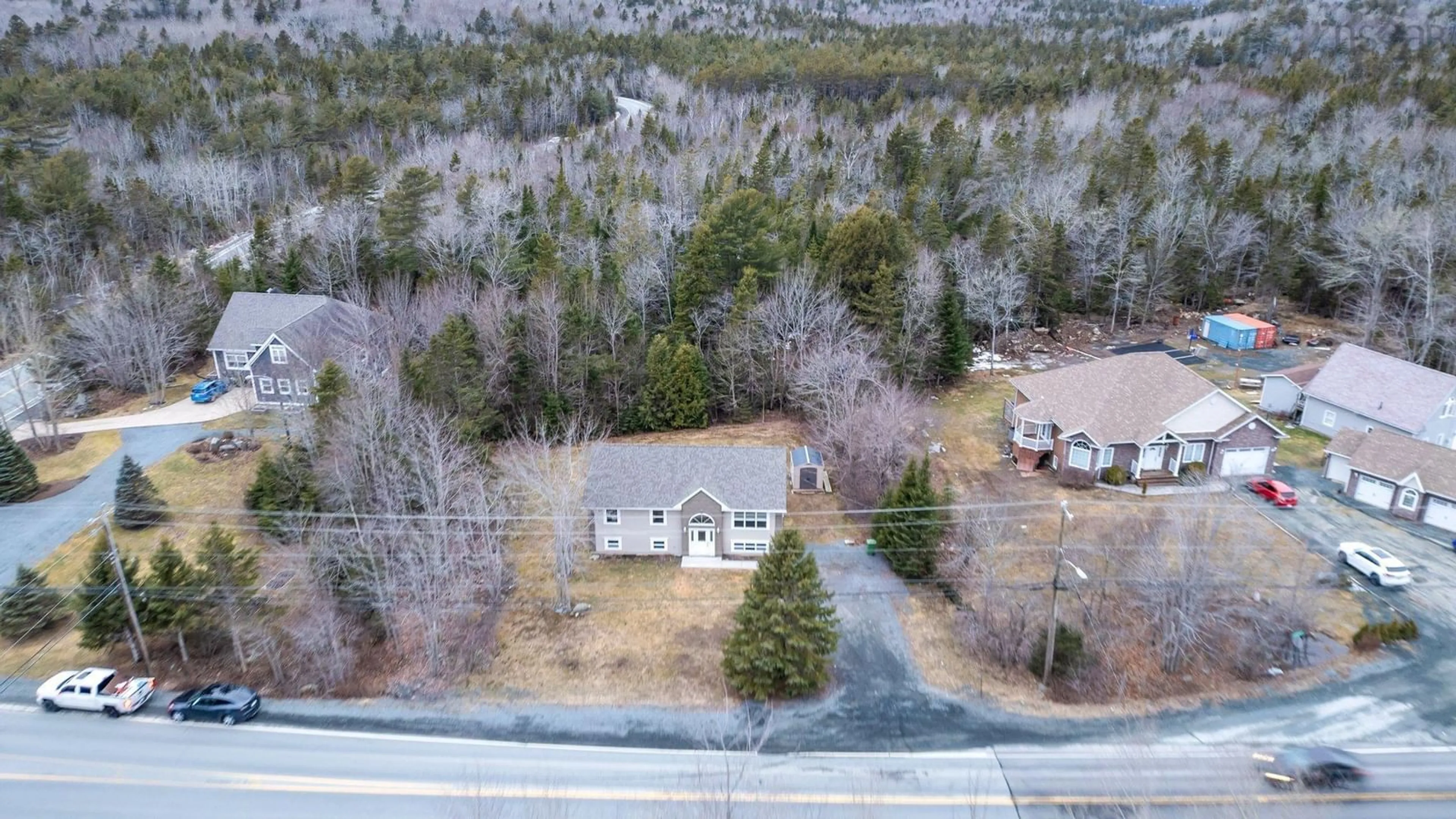 A pic from outside/outdoor area/front of a property/back of a property/a pic from drone, unknown for 602 Cobequid Rd, Lower Sackville Nova Scotia B4C 4G1