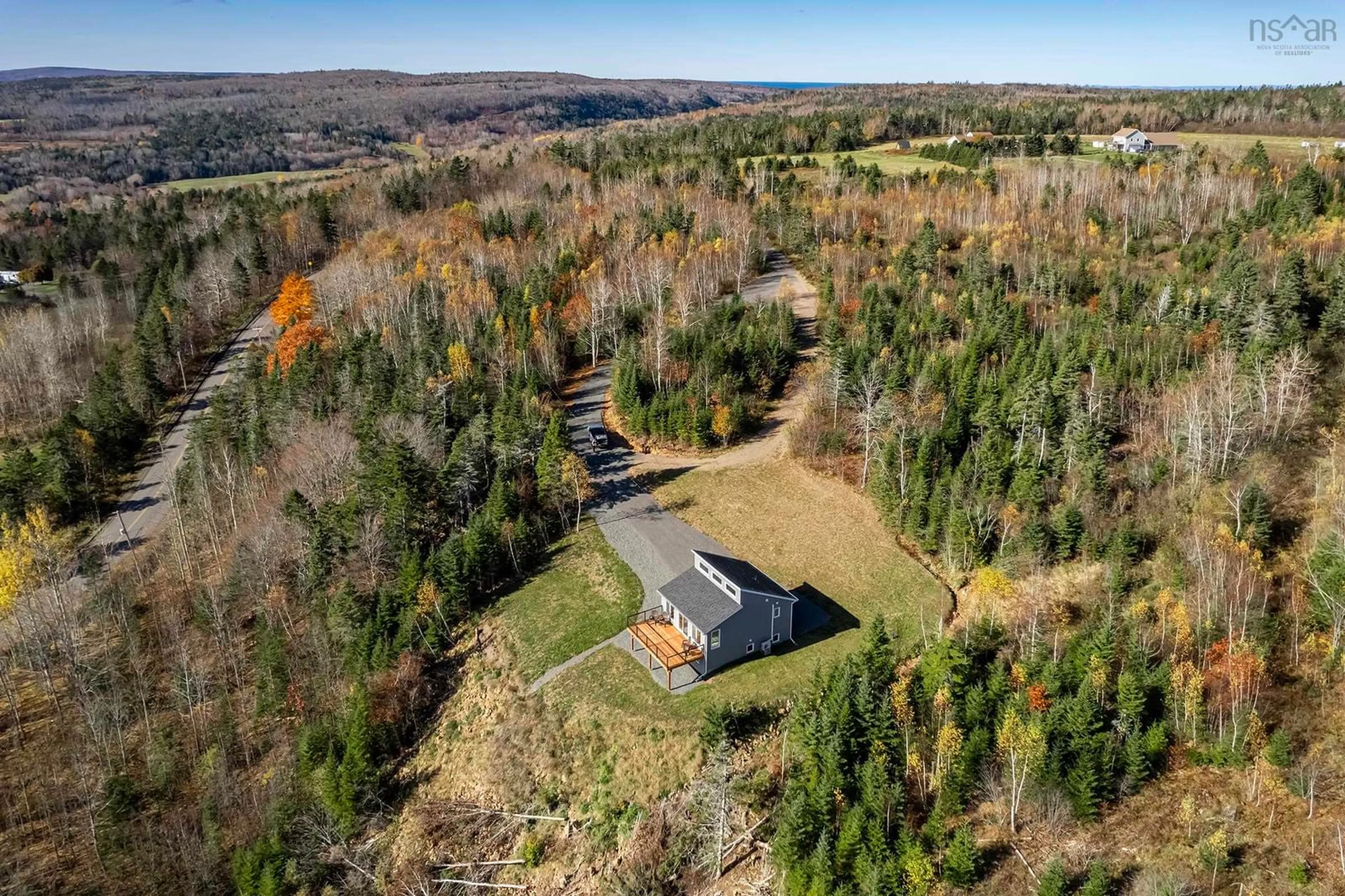 A pic from outside/outdoor area/front of a property/back of a property/a pic from drone, forest/trees view for 874 Stronach Mountain Rd, Melvern Square Nova Scotia B0P 1R0