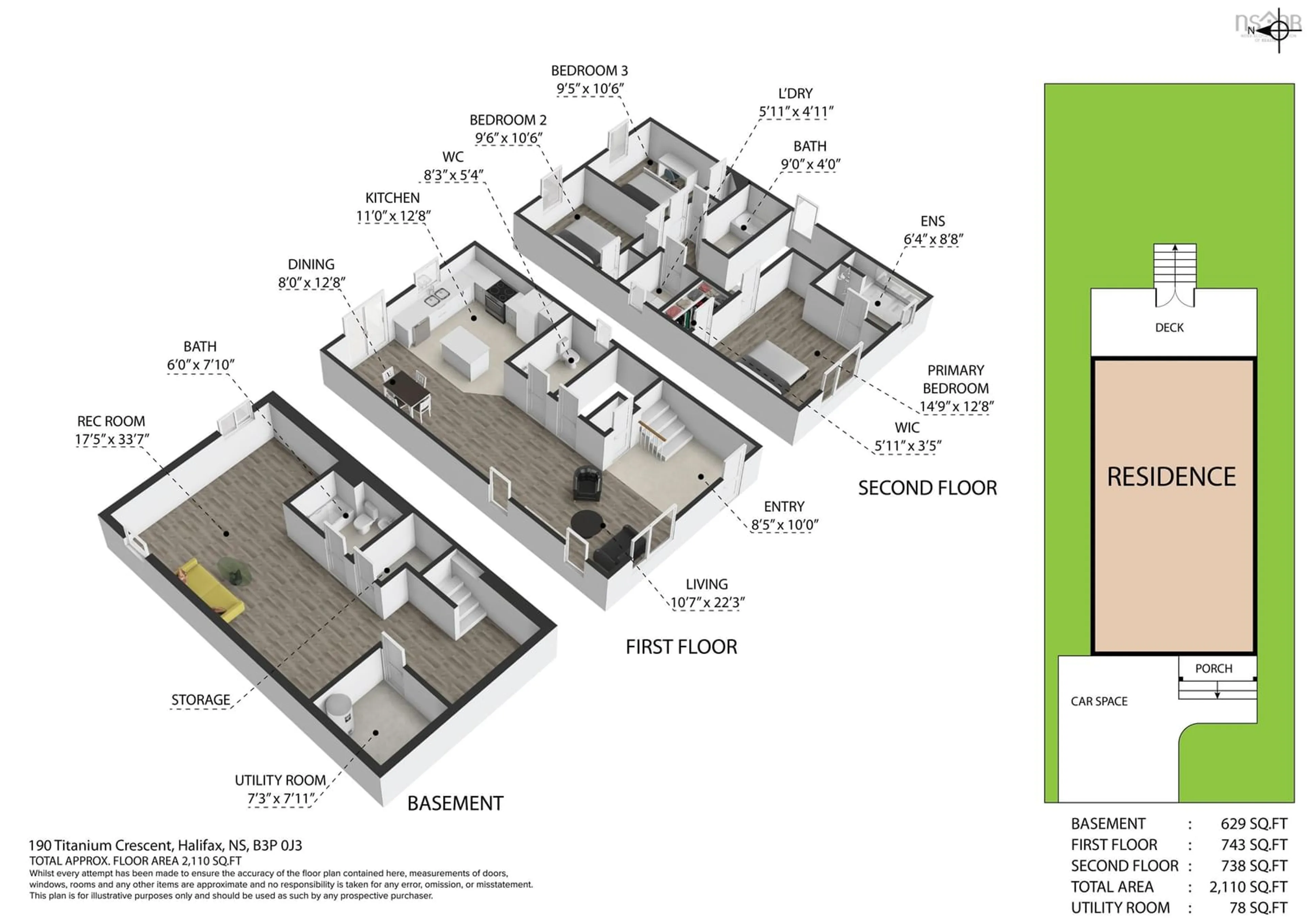 Floor plan for 190 Titanium Crescent, Halifax Nova Scotia B3P 0J3