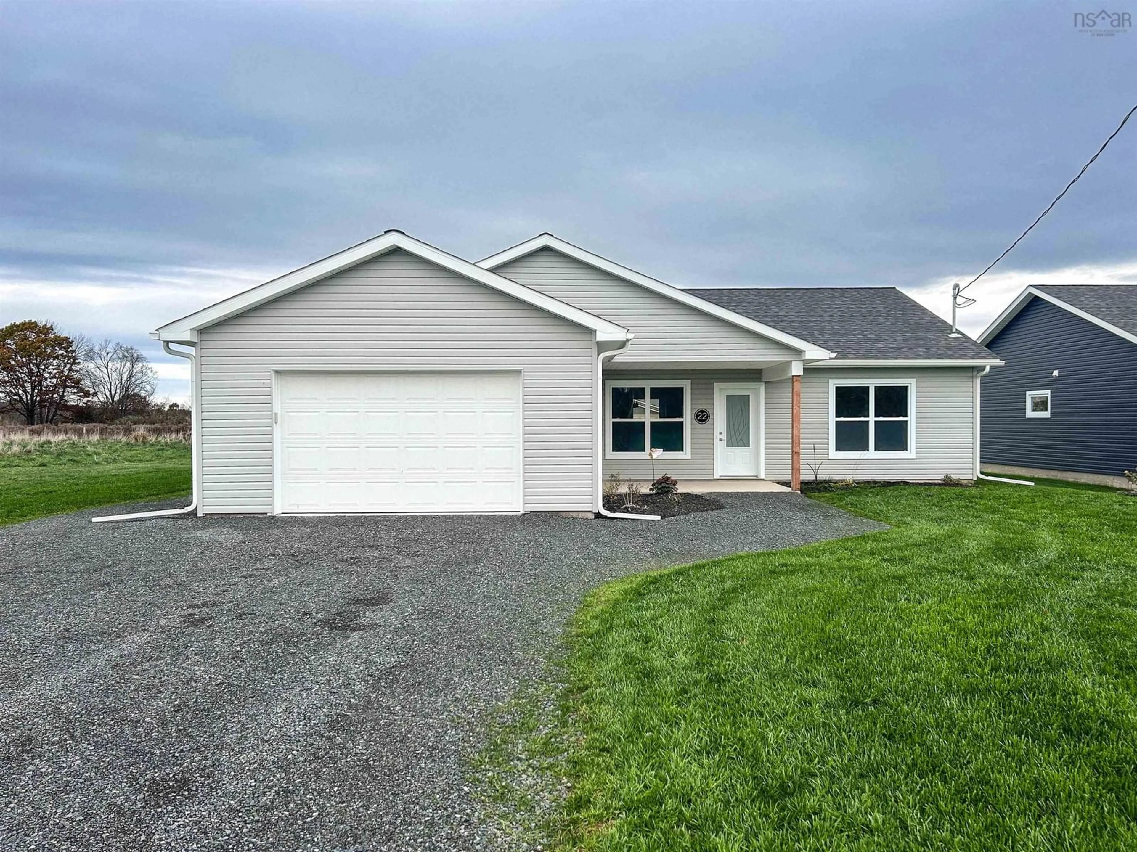 Home with vinyl exterior material, street for 22 Holland Lane, Plymouth Nova Scotia B2H 5C5