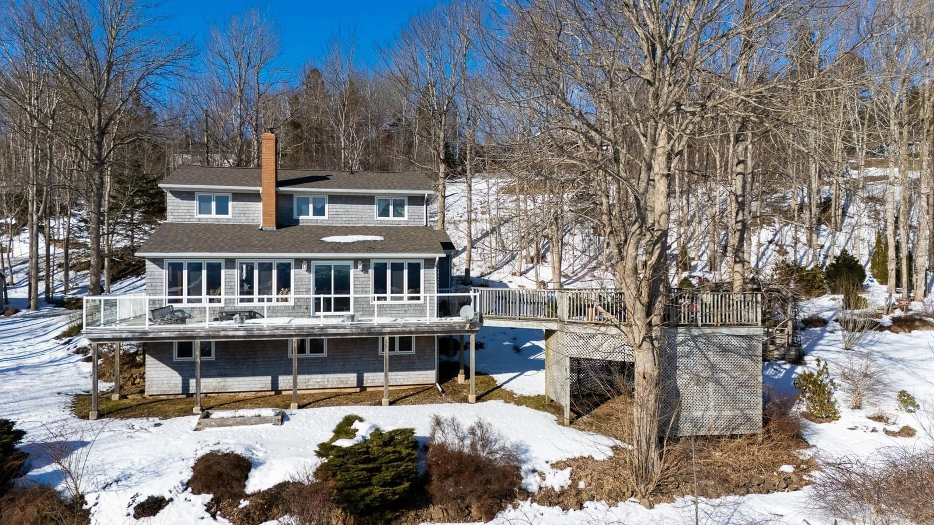 A pic from outside/outdoor area/front of a property/back of a property/a pic from drone, water/lake/river/ocean view for 8 Foleaze Park Dr, Brow Of The Mountain Nova Scotia B0P 1J0