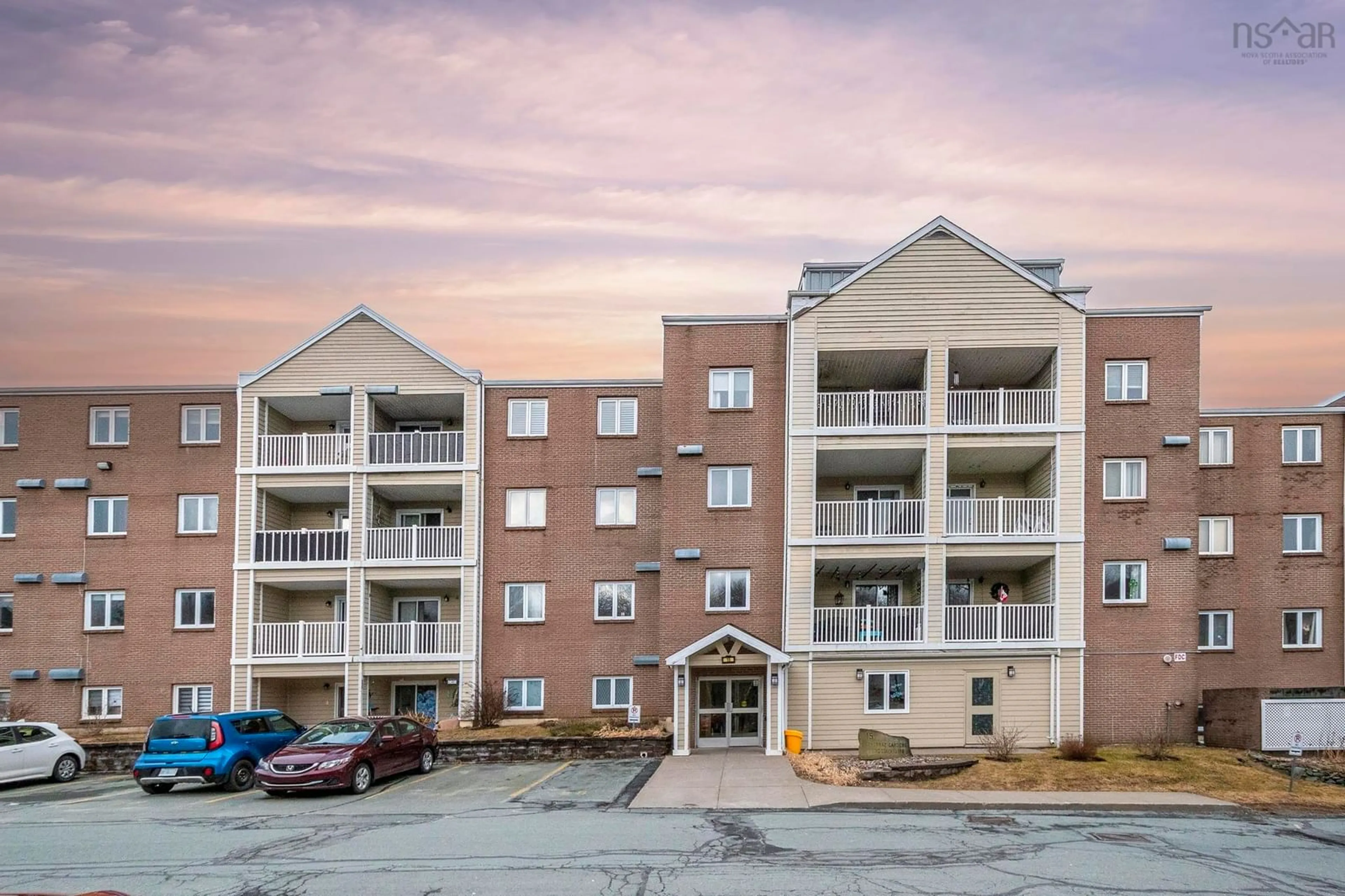 A pic from outside/outdoor area/front of a property/back of a property/a pic from drone, building for 15 Langbrae Dr #106, Halifax Nova Scotia B3M 3W5