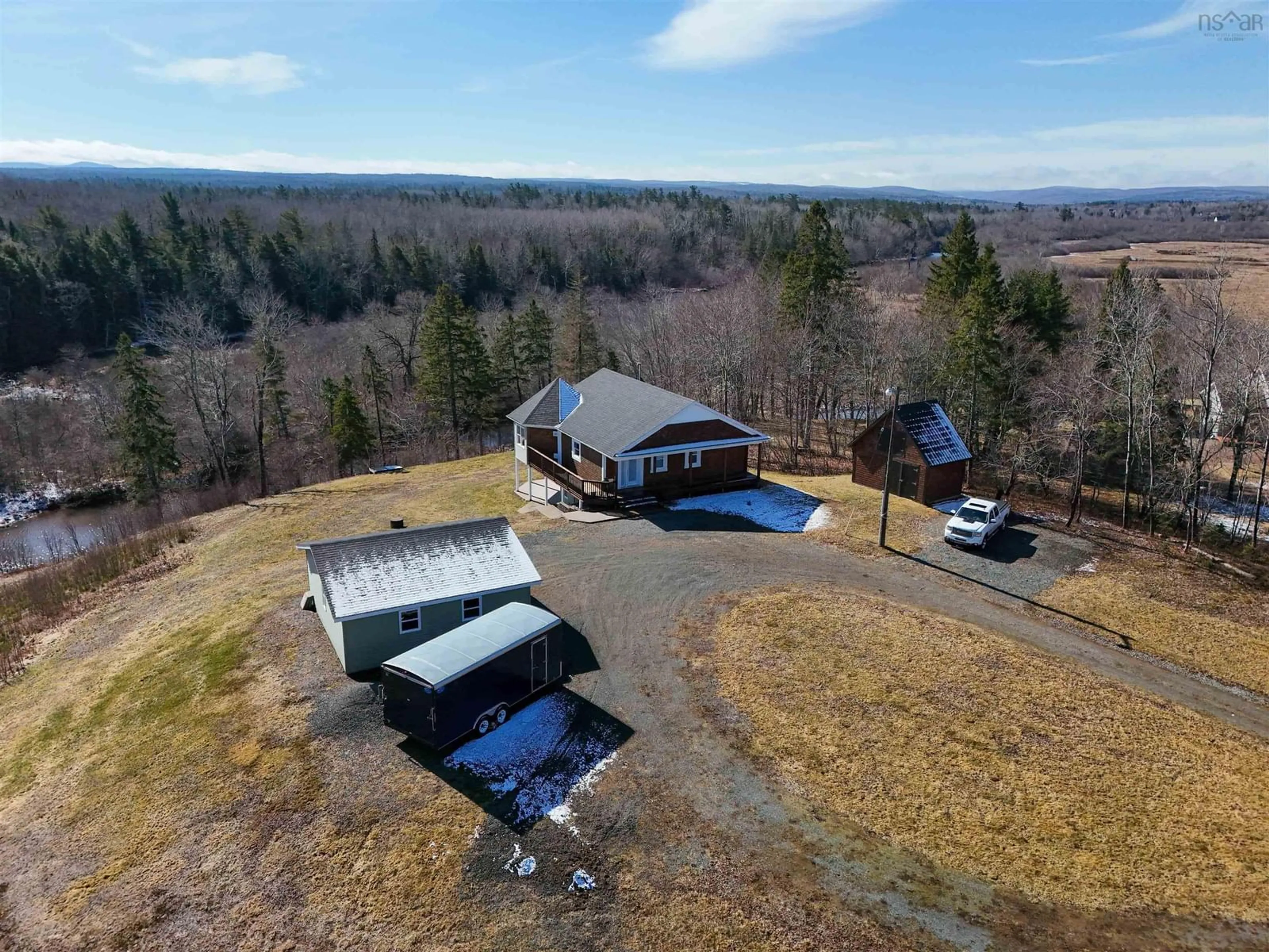 A pic from outside/outdoor area/front of a property/back of a property/a pic from drone, unknown for 3546 Highway 321, Oxford Junction Nova Scotia B0M 1R0