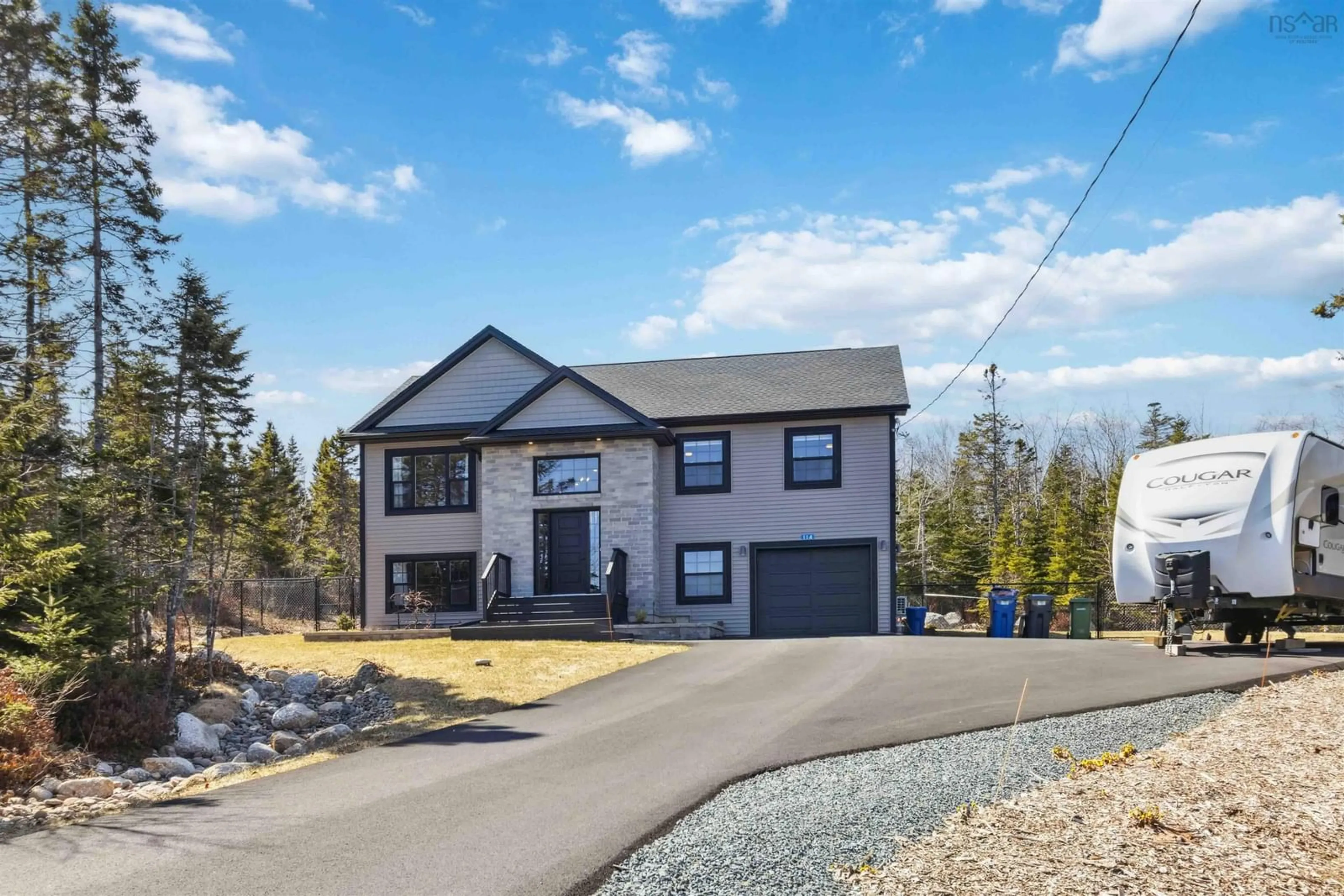 Home with vinyl exterior material, street for 114 Oakwood Dr, Williamswood Nova Scotia B3V 1N7