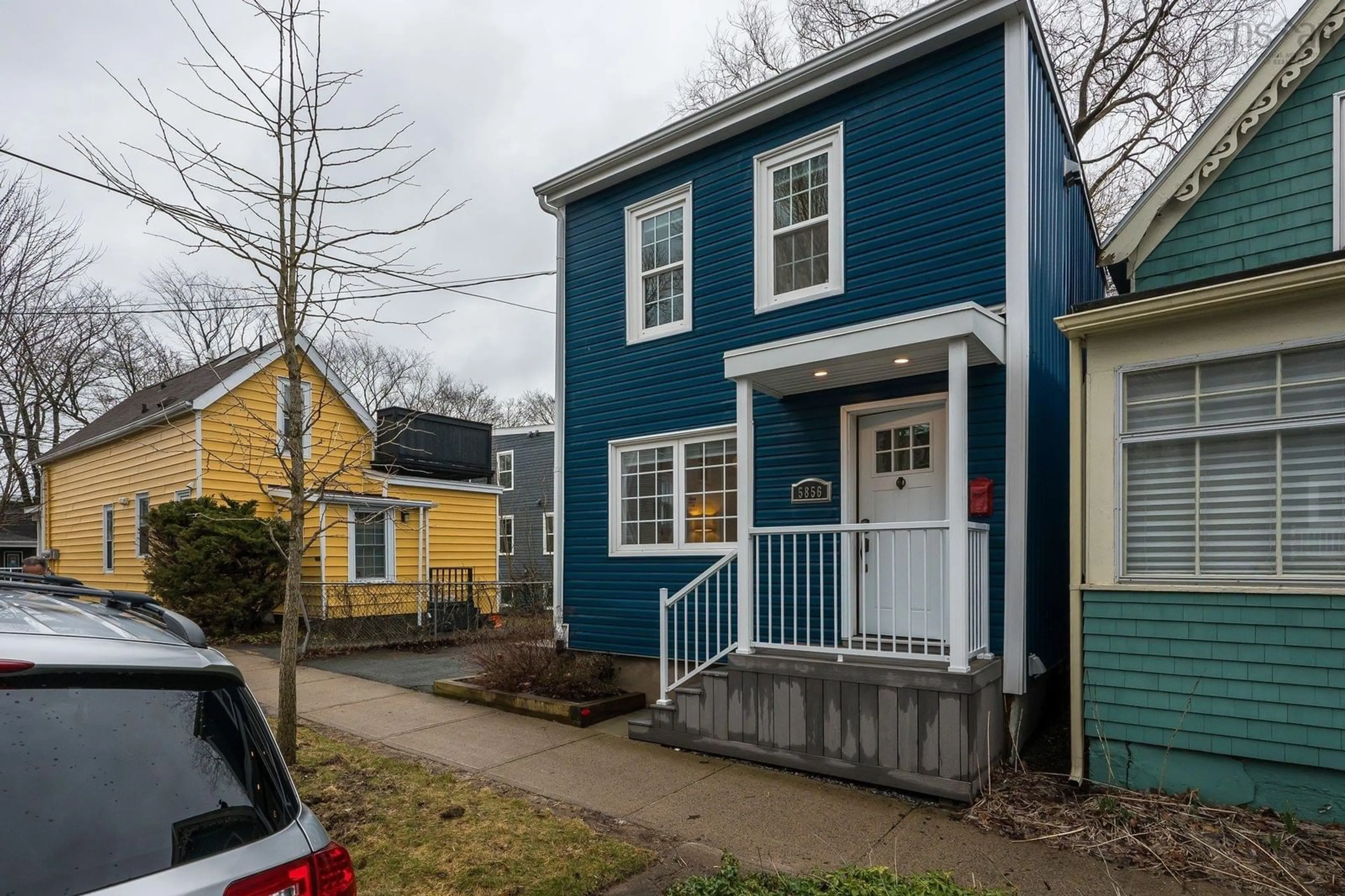 Home with vinyl exterior material, street for 5856 Livingstone St, Halifax Nova Scotia B3K 2C3