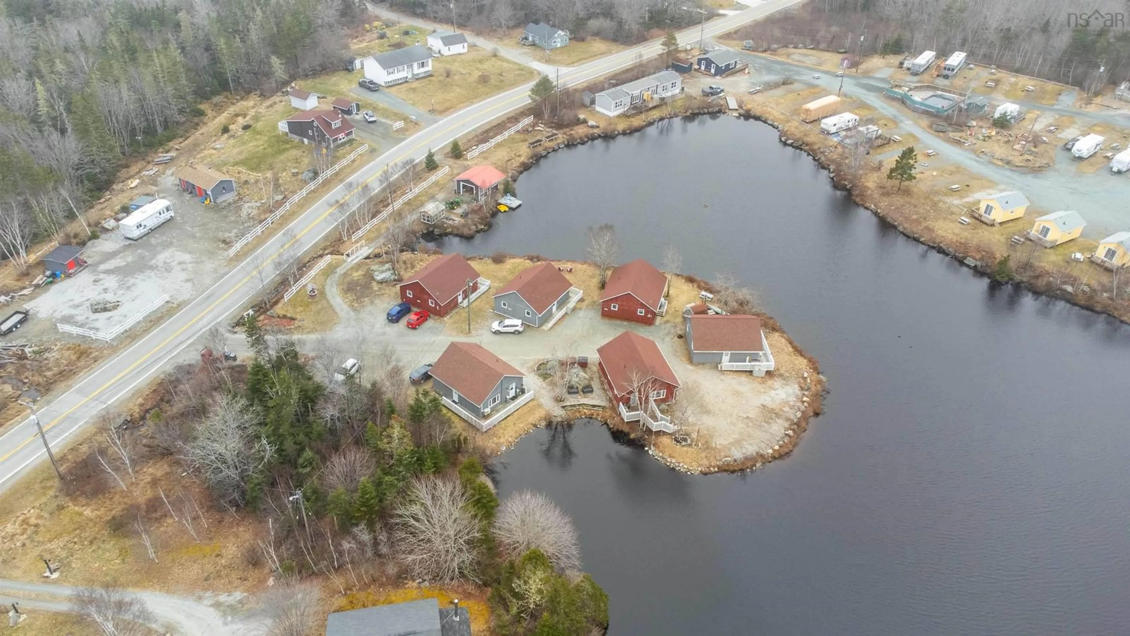 A pic from outside/outdoor area/front of a property/back of a property/a pic from drone, water/lake/river/ocean view for 3288 Highway 3, Lydgate Nova Scotia B0T 1L0
