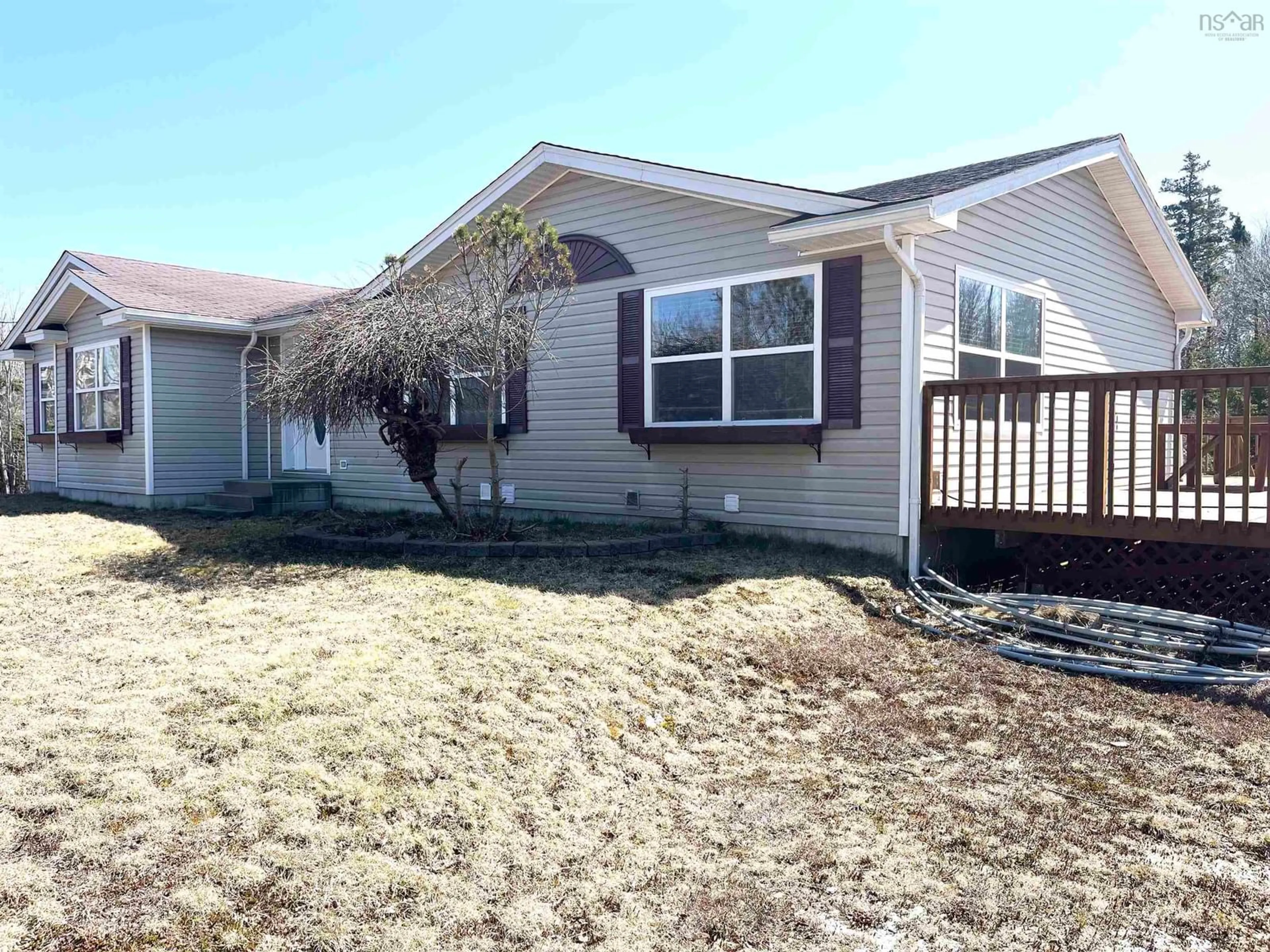 Home with vinyl exterior material, street for 2905 Highway 3, Brass Hill Nova Scotia B0W 1E0
