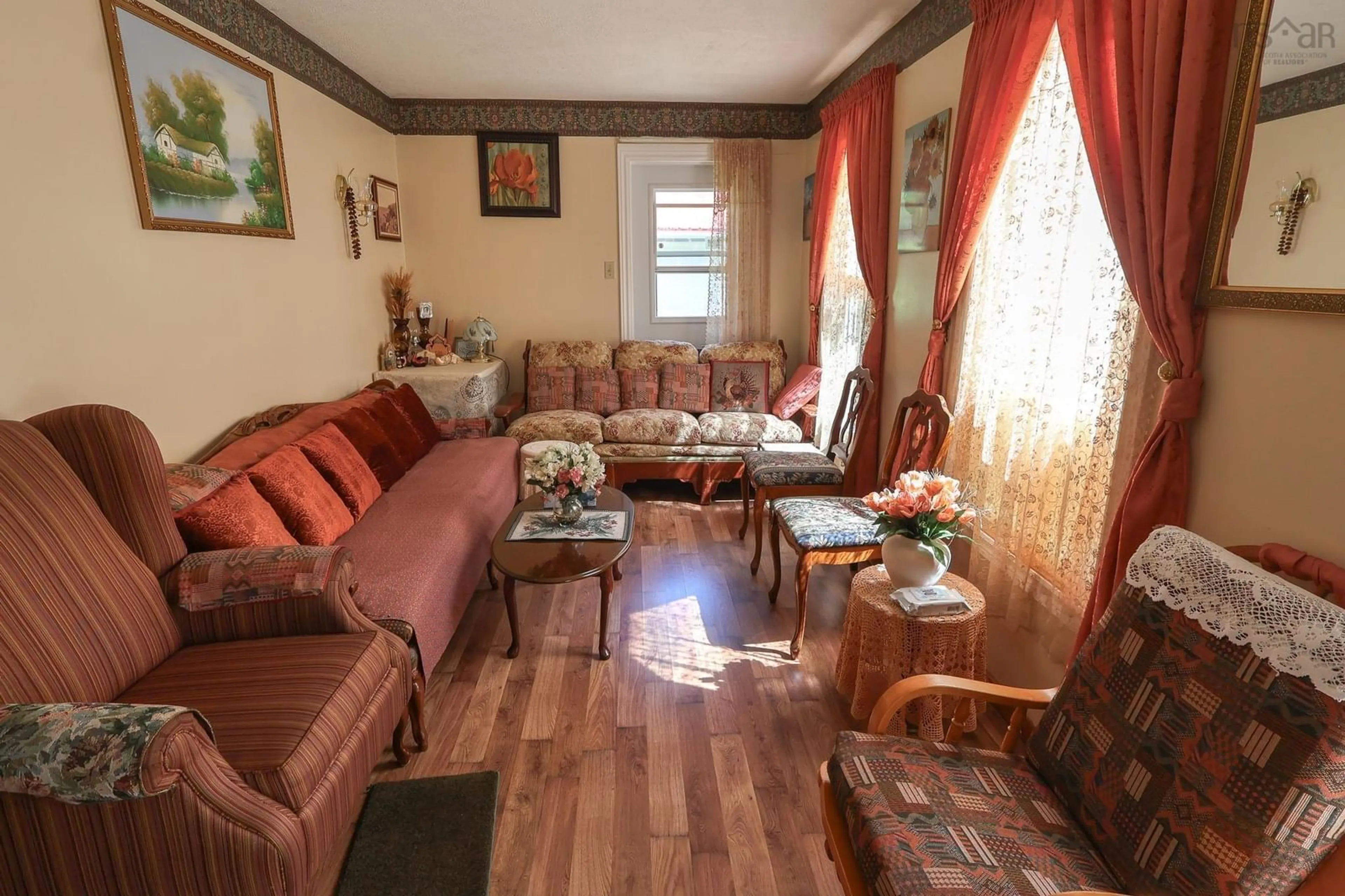 Living room with furniture, wood/laminate floor for 452 Oakhill Rd, Oakhill Nova Scotia B4V 3W6
