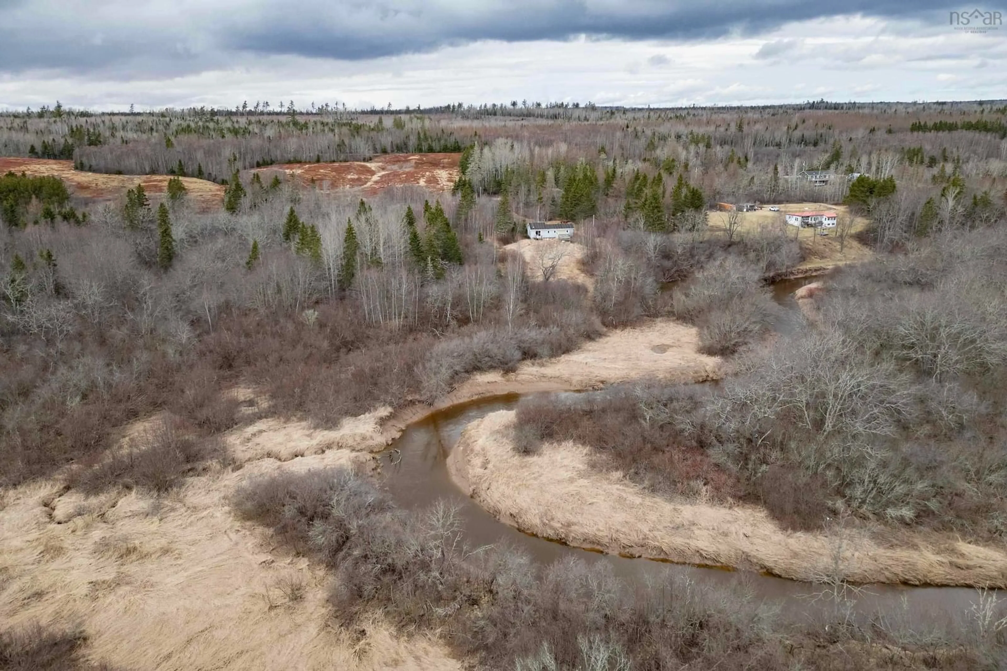 A pic from outside/outdoor area/front of a property/back of a property/a pic from drone, forest/trees view for 344 Little Forks Rd, Little Forks Nova Scotia B0M 1W0