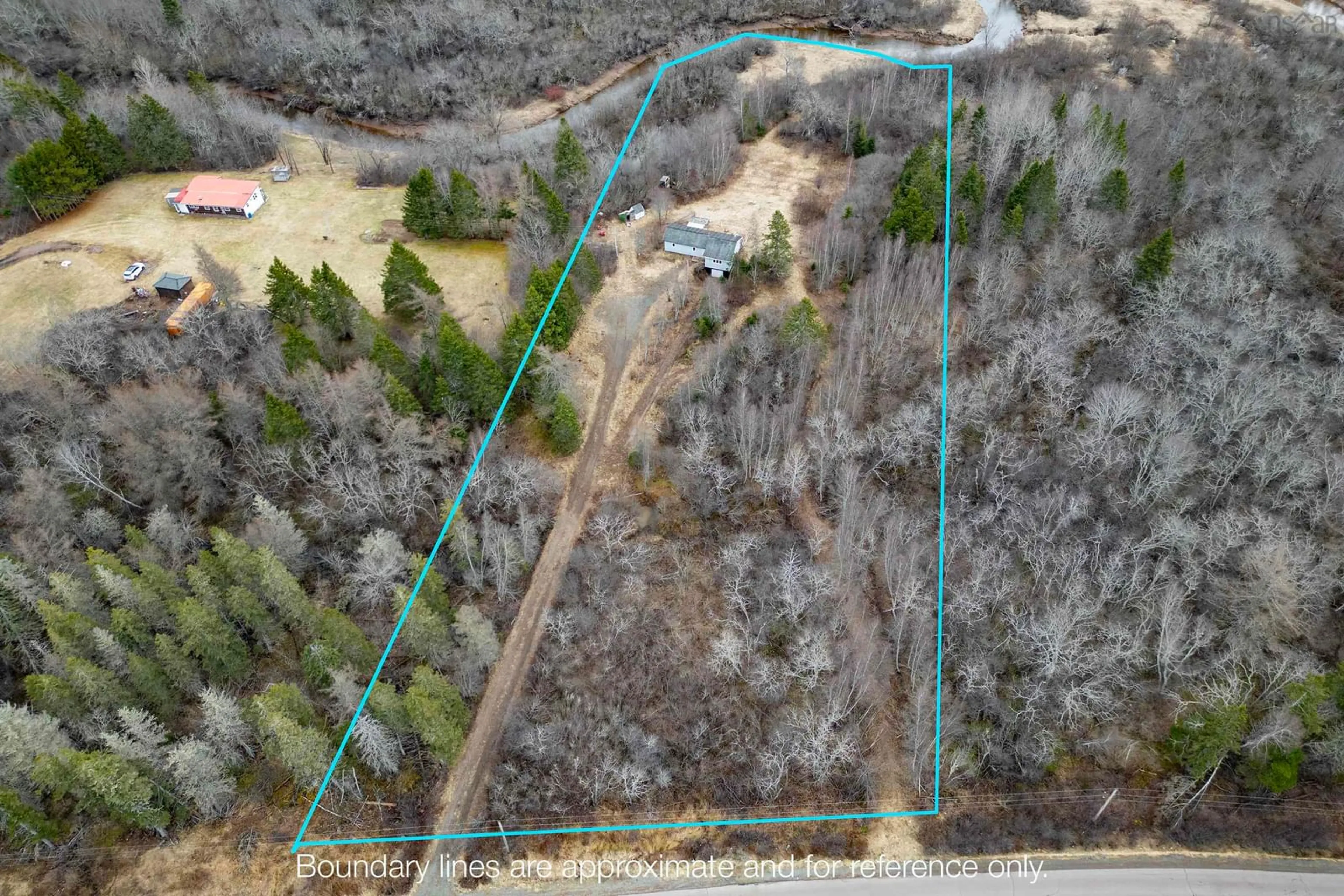 A pic from outside/outdoor area/front of a property/back of a property/a pic from drone, forest/trees view for 344 Little Forks Rd, Little Forks Nova Scotia B0M 1W0