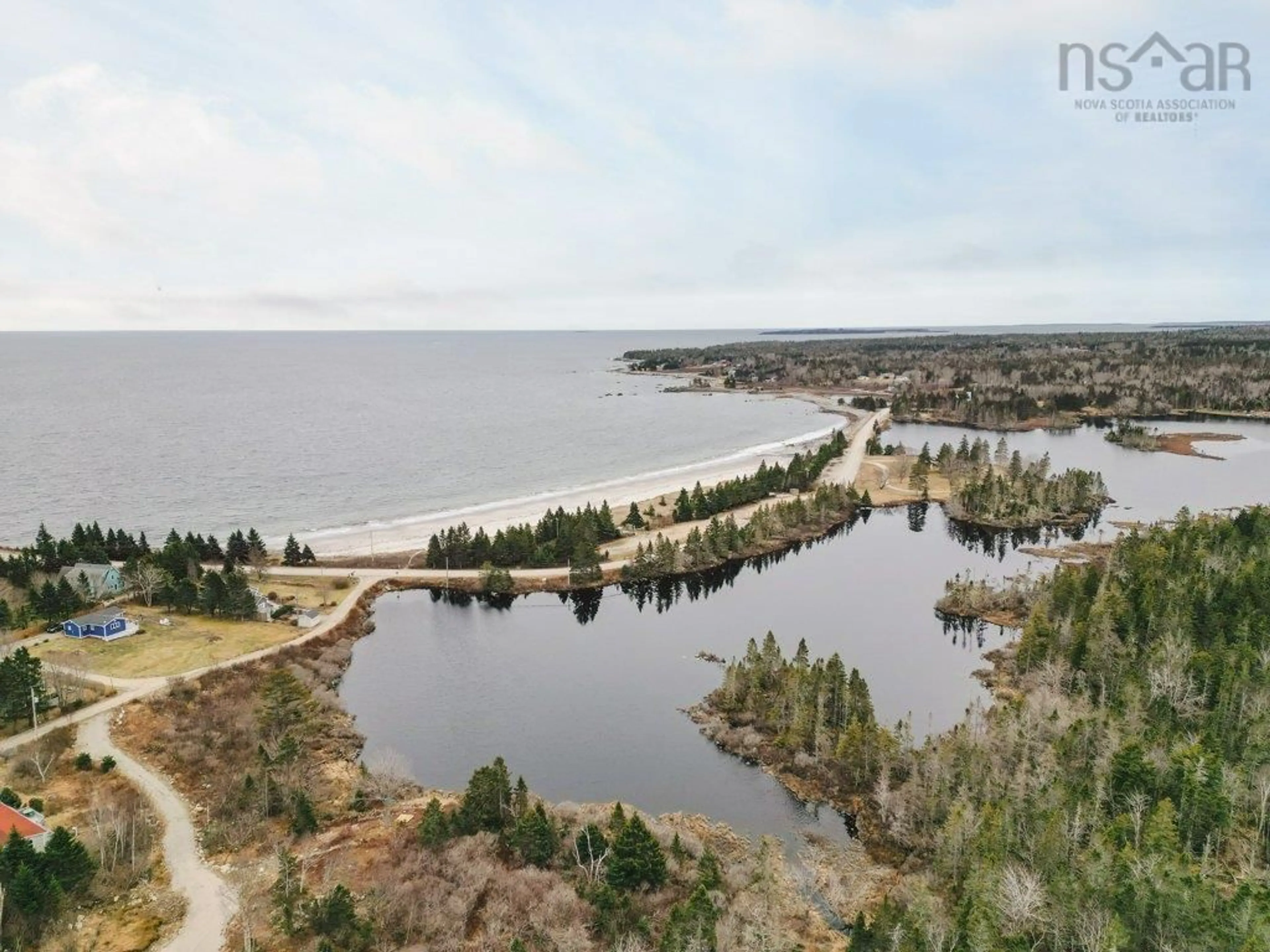 A pic from outside/outdoor area/front of a property/back of a property/a pic from drone, water/lake/river/ocean view for 70 Hennigar Lane, Bayswater Nova Scotia B0J 1T0