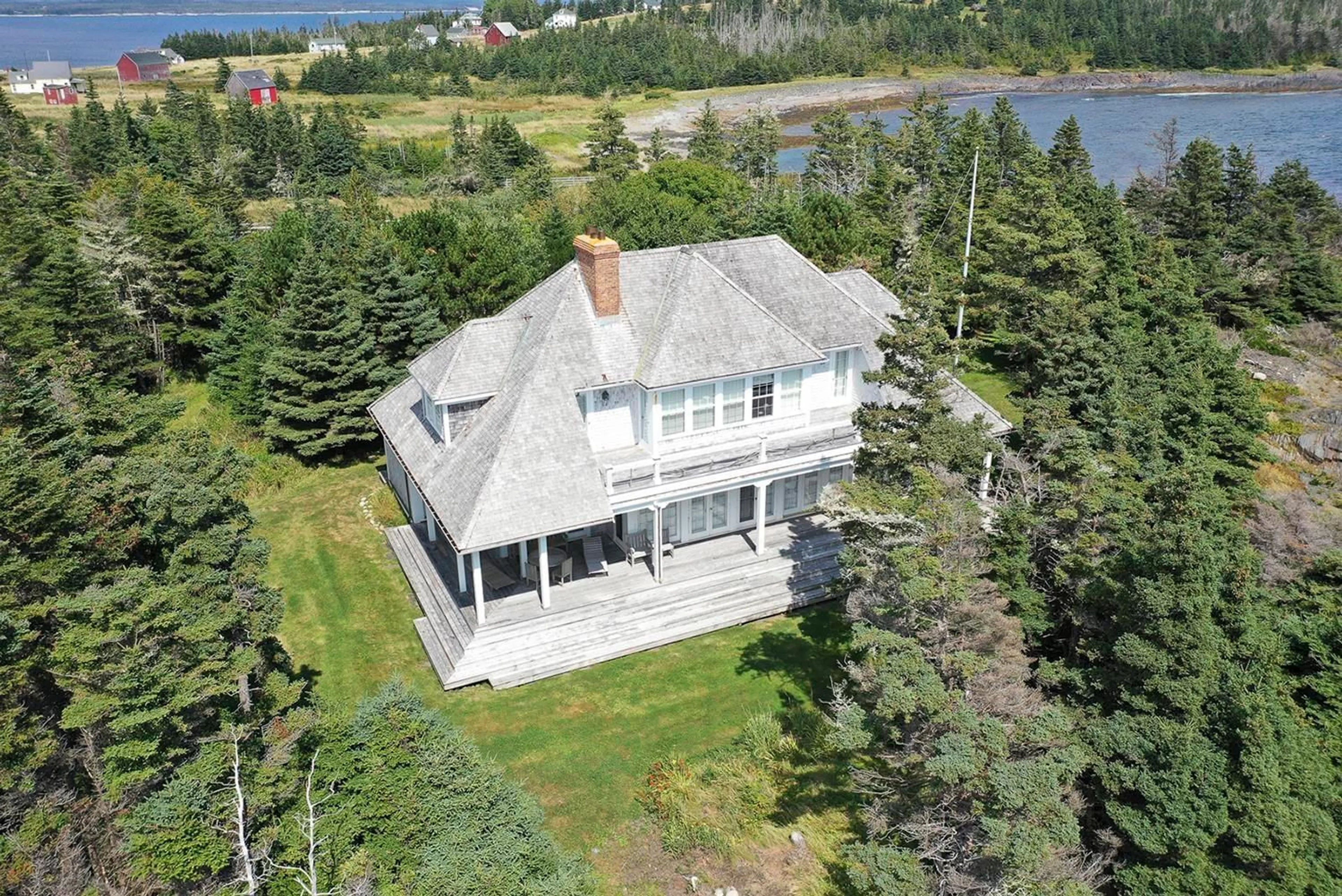 A pic from outside/outdoor area/front of a property/back of a property/a pic from drone, water/lake/river/ocean view for 91 Ironbound Trail, East Ironbound Island Nova Scotia B0J 3G0