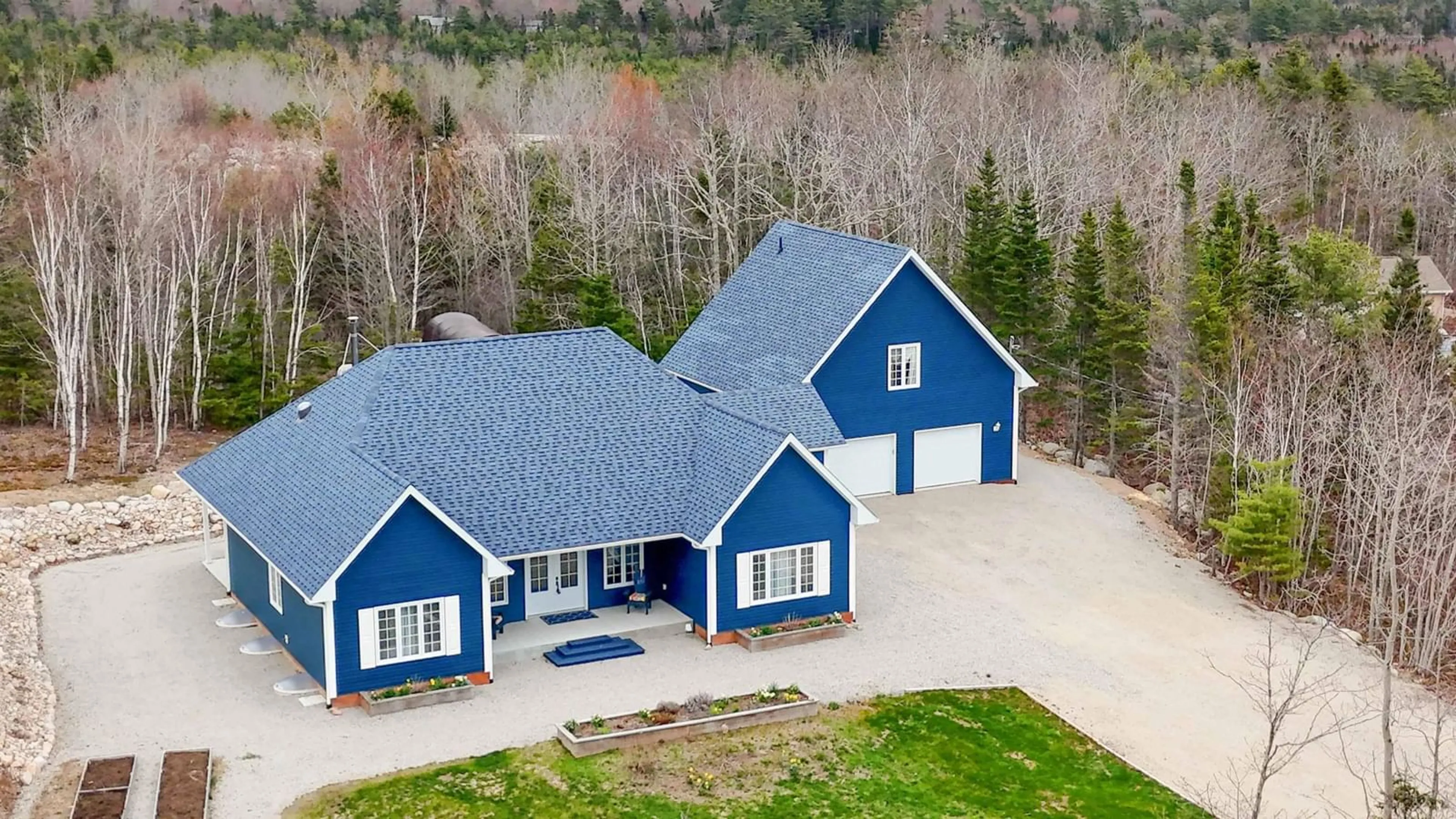 A pic from outside/outdoor area/front of a property/back of a property/a pic from drone, unknown for 113 Langille Estates Dr, Simms Settlement Nova Scotia B0J 1T0