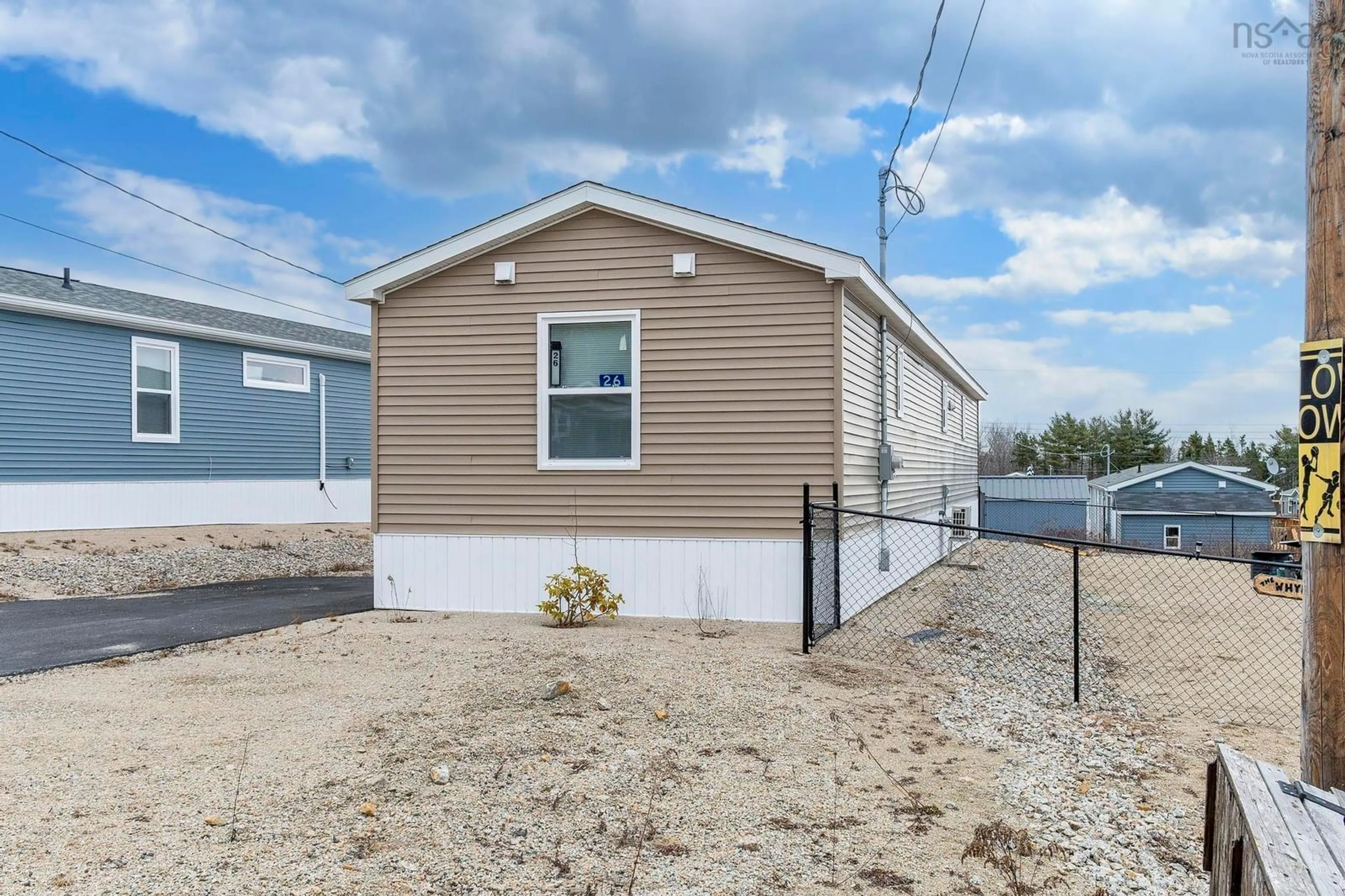 Home with vinyl exterior material, street for 26 Sea Glass Dr, Simms Settlement Nova Scotia B0J 1T0
