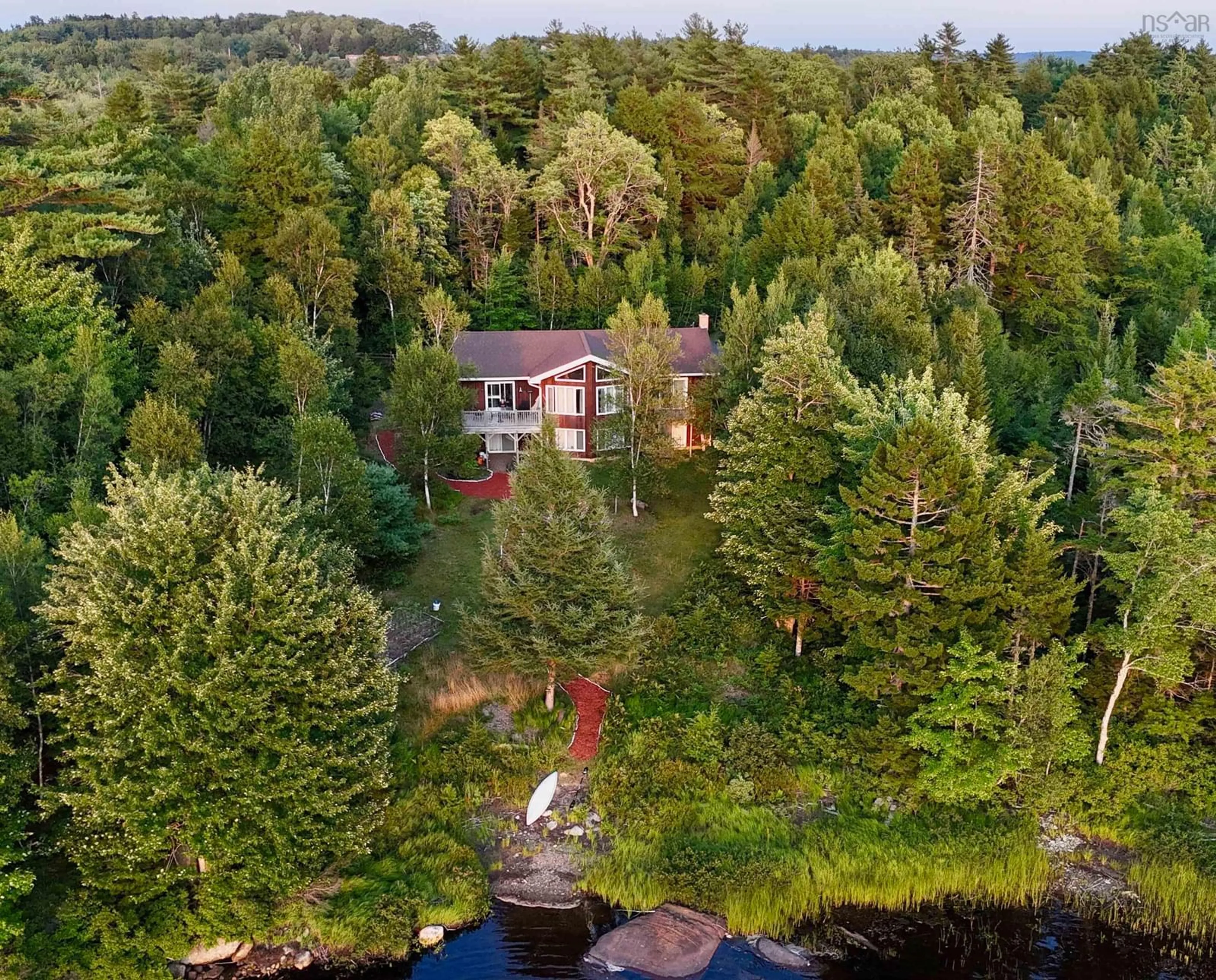A pic from outside/outdoor area/front of a property/back of a property/a pic from drone, forest/trees view for 52 Jefferson Rd, Laconia Nova Scotia B4V 5W5