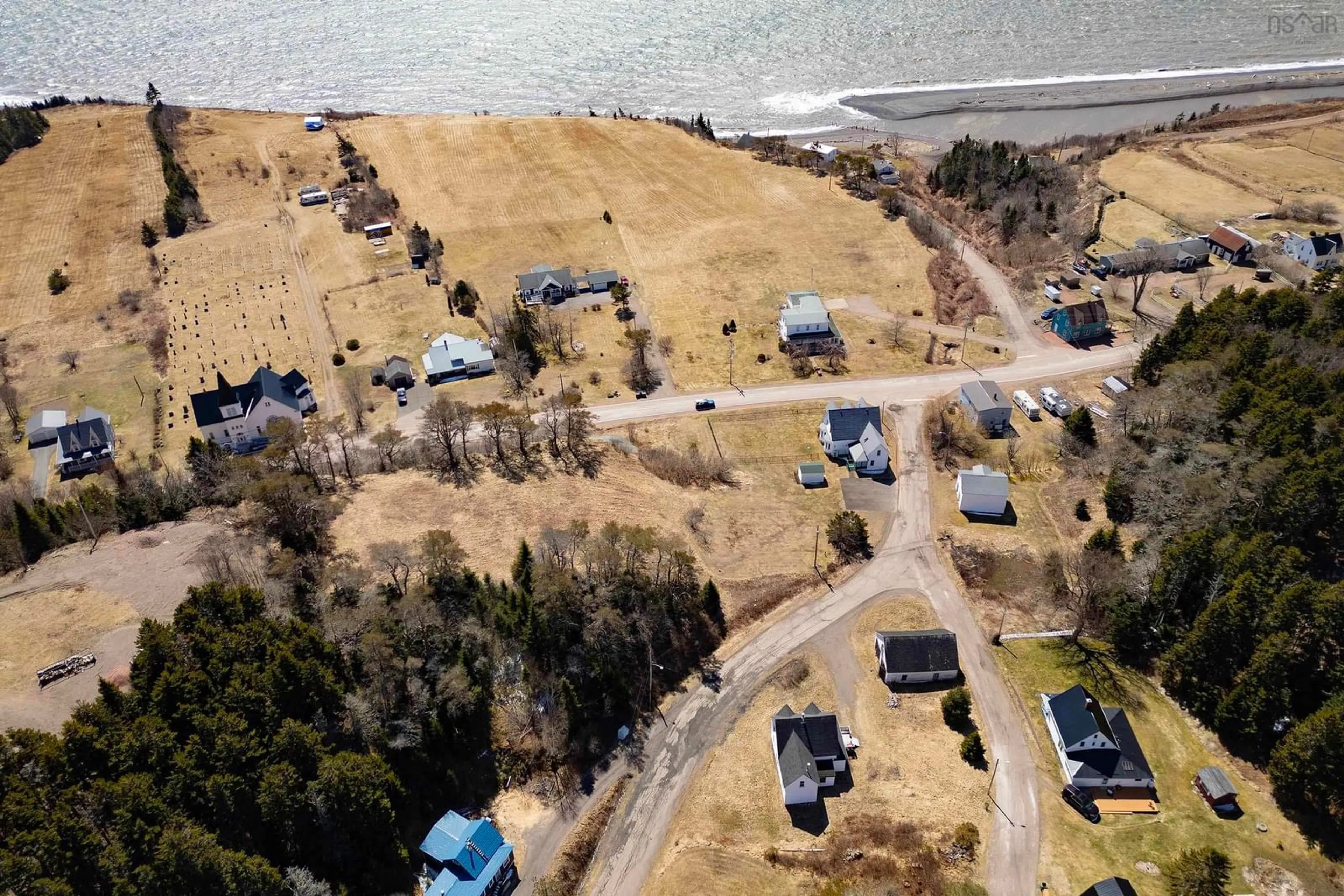 A pic from outside/outdoor area/front of a property/back of a property/a pic from drone, water/lake/river/ocean view for 212 Brook Rd, Port Greville Nova Scotia B0M 1T0