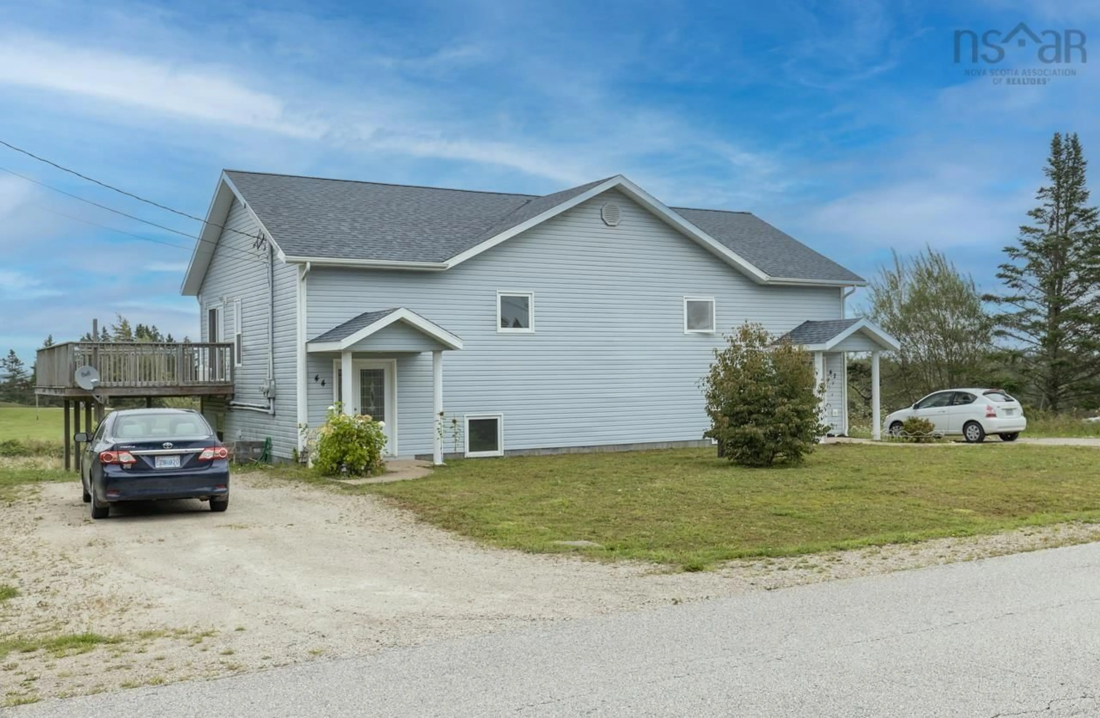 A pic from outside/outdoor area/front of a property/back of a property/a pic from drone, unknown for 42-44 Bellmont Ave, North Chegoggin Nova Scotia B5A 5K5