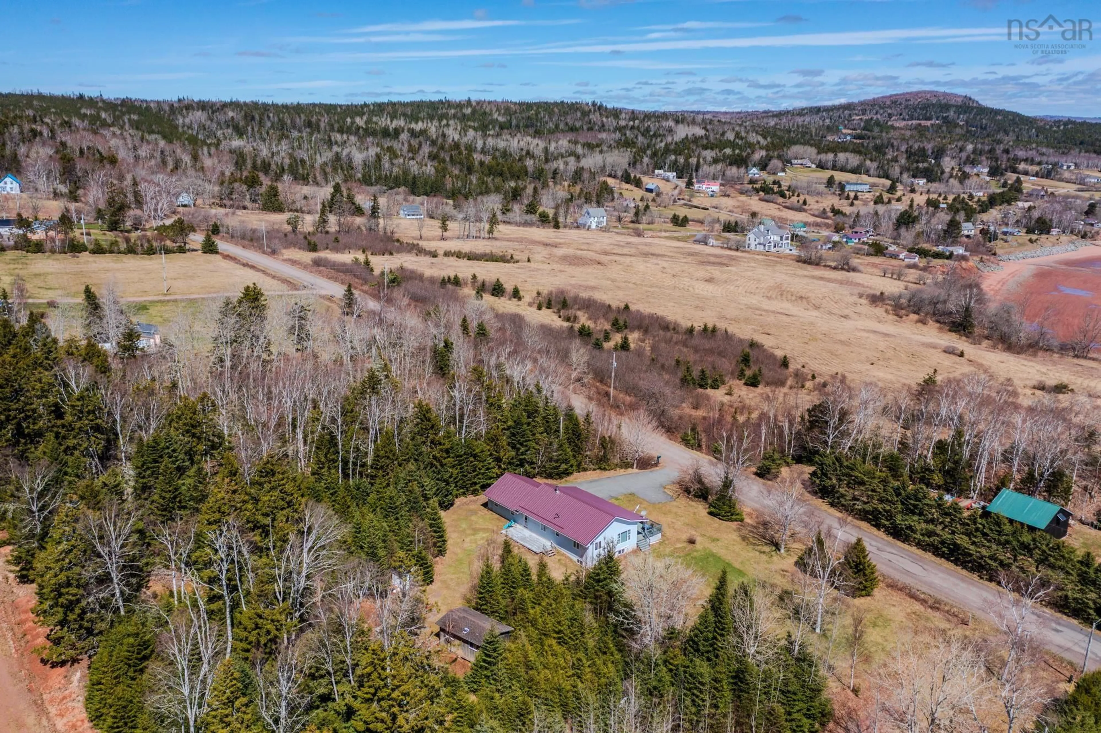 A pic from outside/outdoor area/front of a property/back of a property/a pic from drone, forest/trees view for 238 Soley Cove Rd, Lower Economy Nova Scotia B0M 1B0