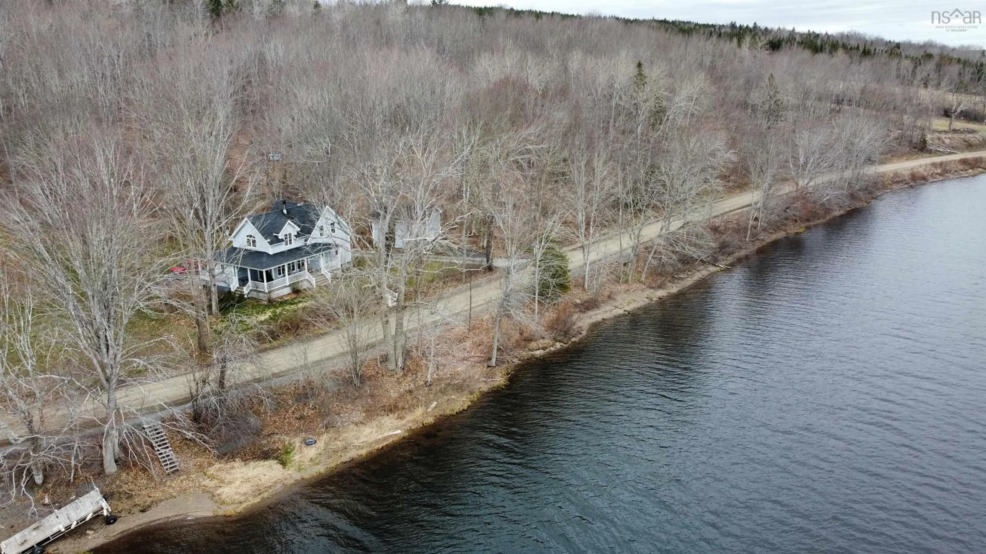 A pic from outside/outdoor area/front of a property/back of a property/a pic from drone, water/lake/river/ocean view for 1595 West Side Lochaber Rd, West Lochaber Nova Scotia B2G 2L3