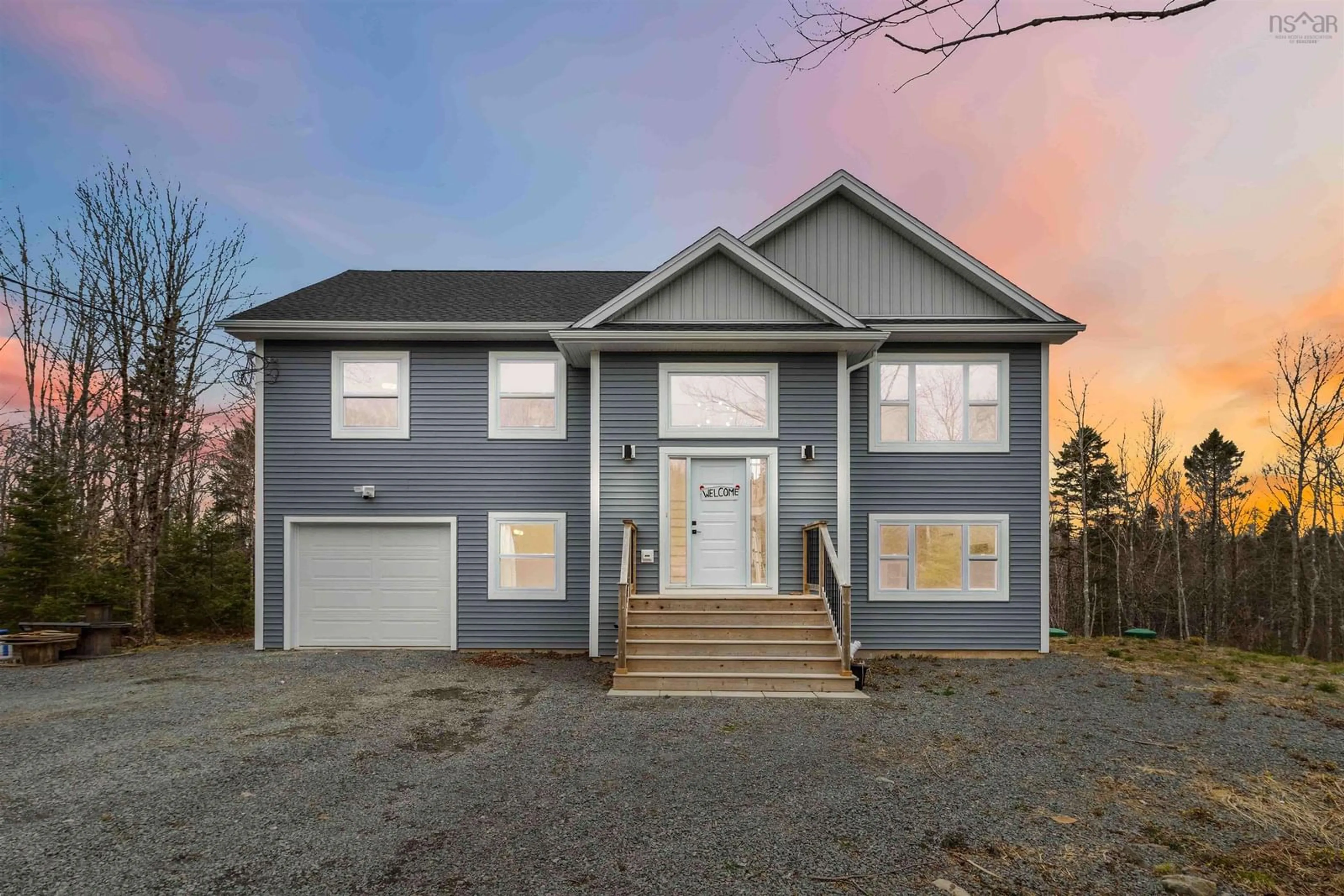 Home with vinyl exterior material, street for 24 Ava Lane, East Uniacke Nova Scotia B0N 1Z0
