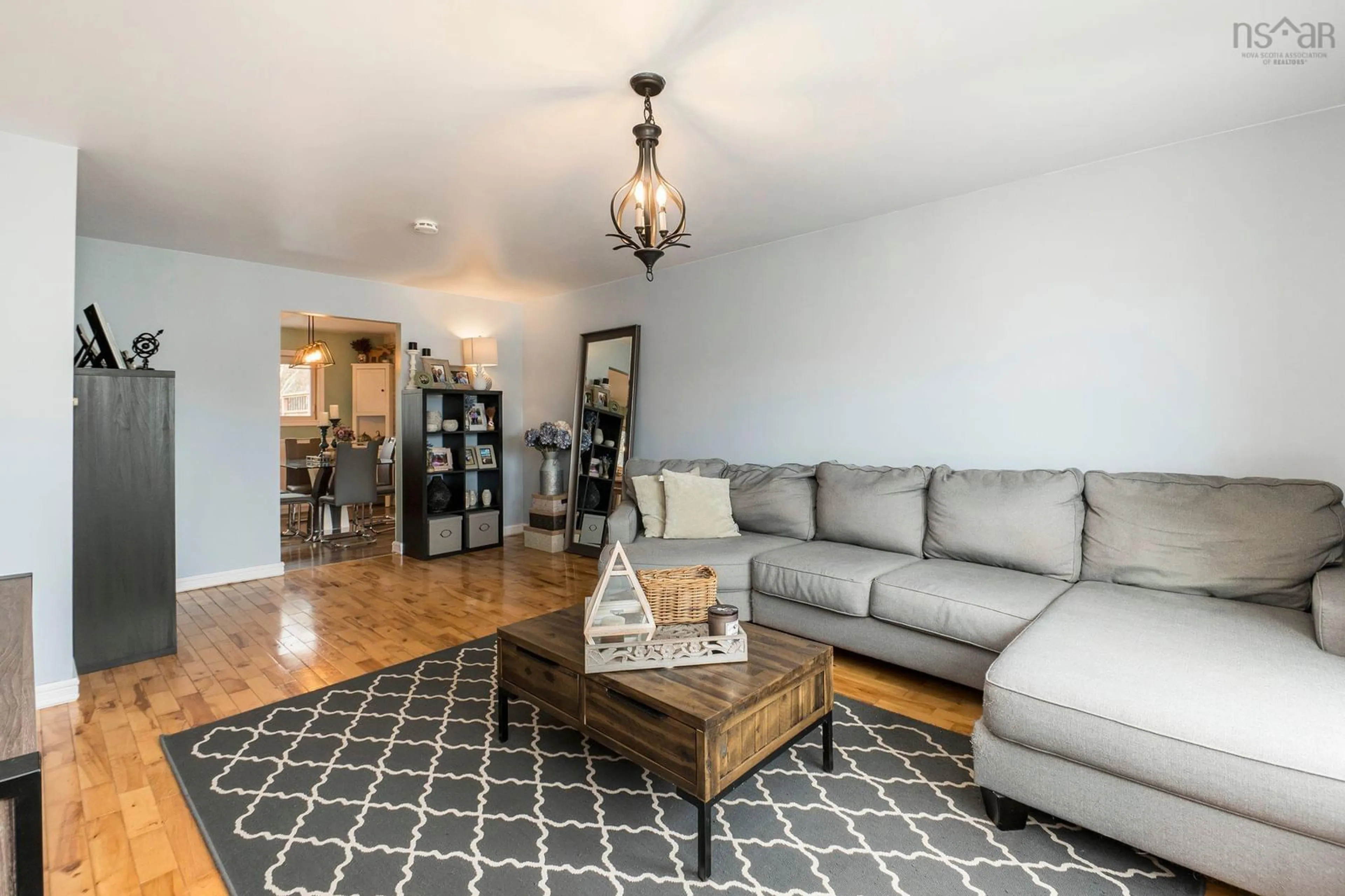 Living room with furniture, wood/laminate floor for 37 Norway Maple Dr, Timberlea Nova Scotia B3T 1H7