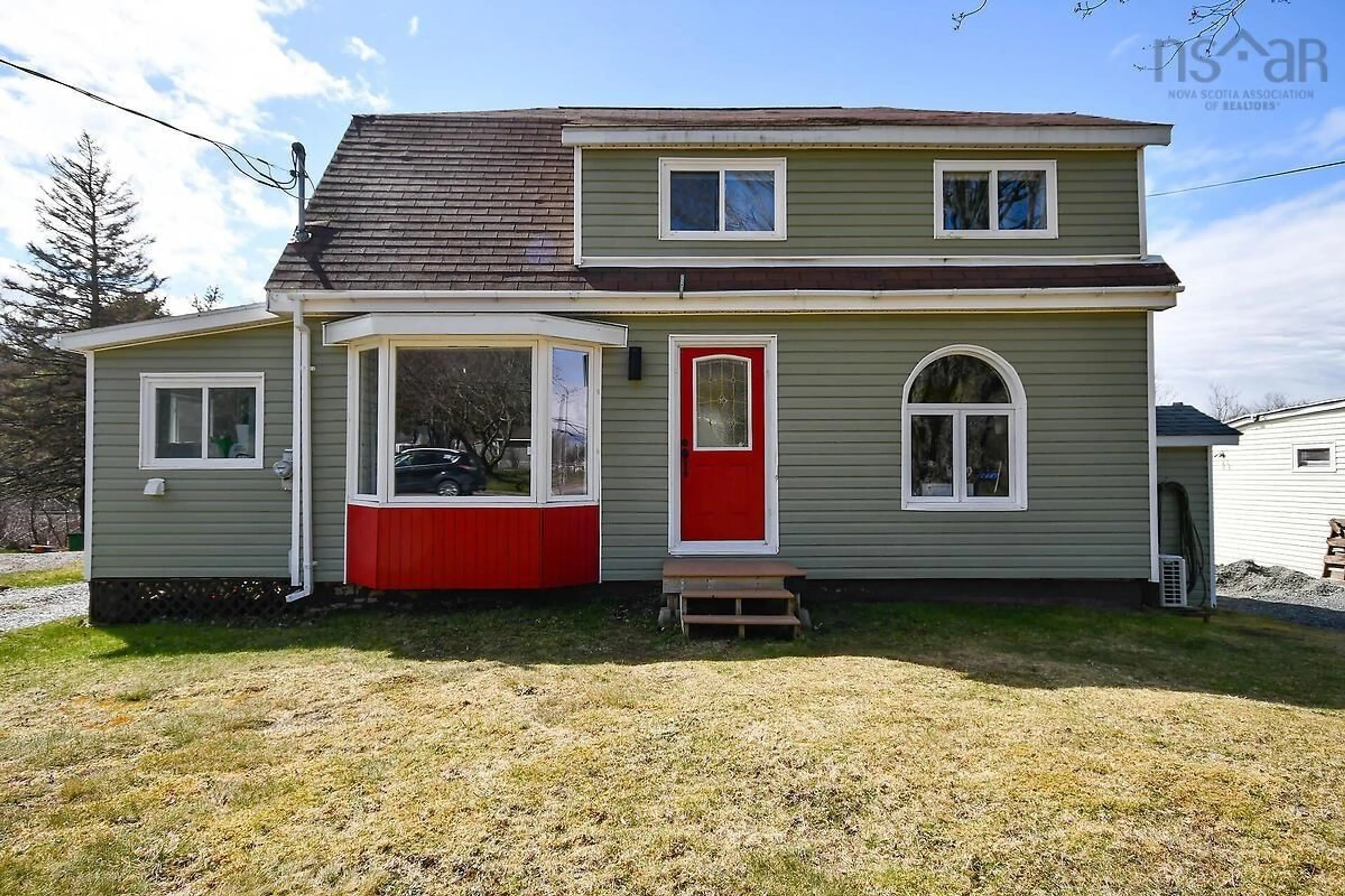 Home with vinyl exterior material, street for 1364 Highway 2, Hilden Nova Scotia B0N 1C0