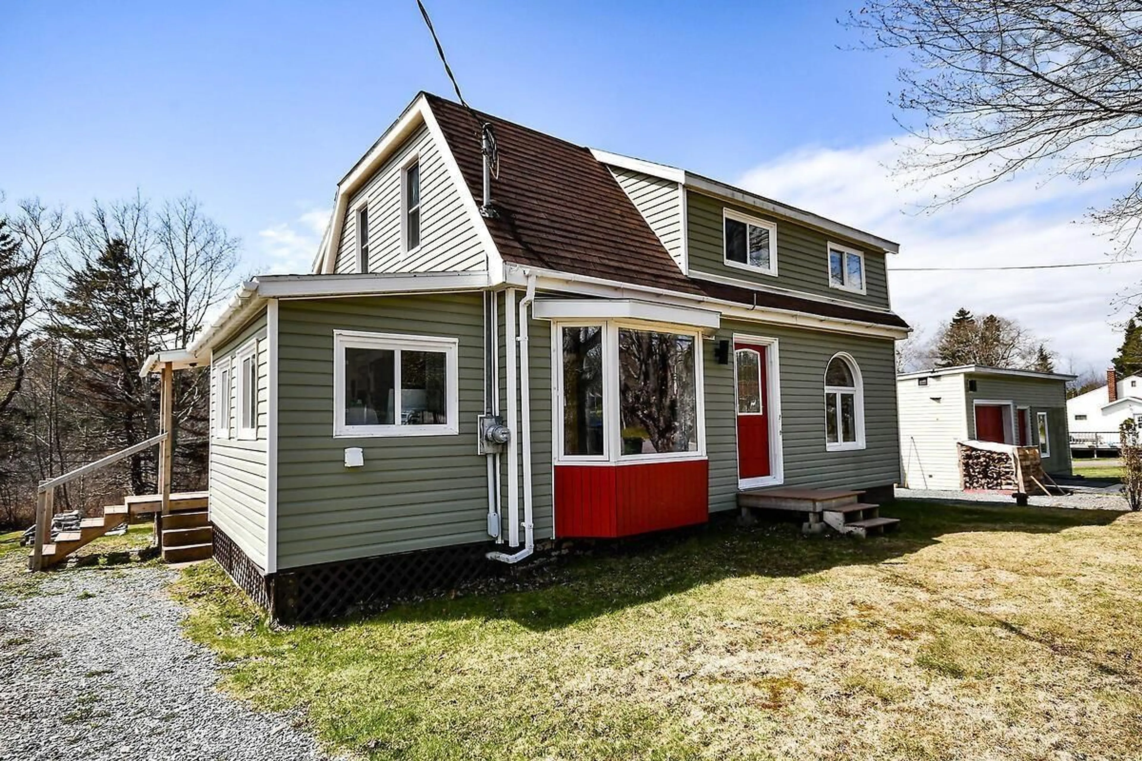 Home with vinyl exterior material, street for 1364 Highway 2, Hilden Nova Scotia B0N 1C0