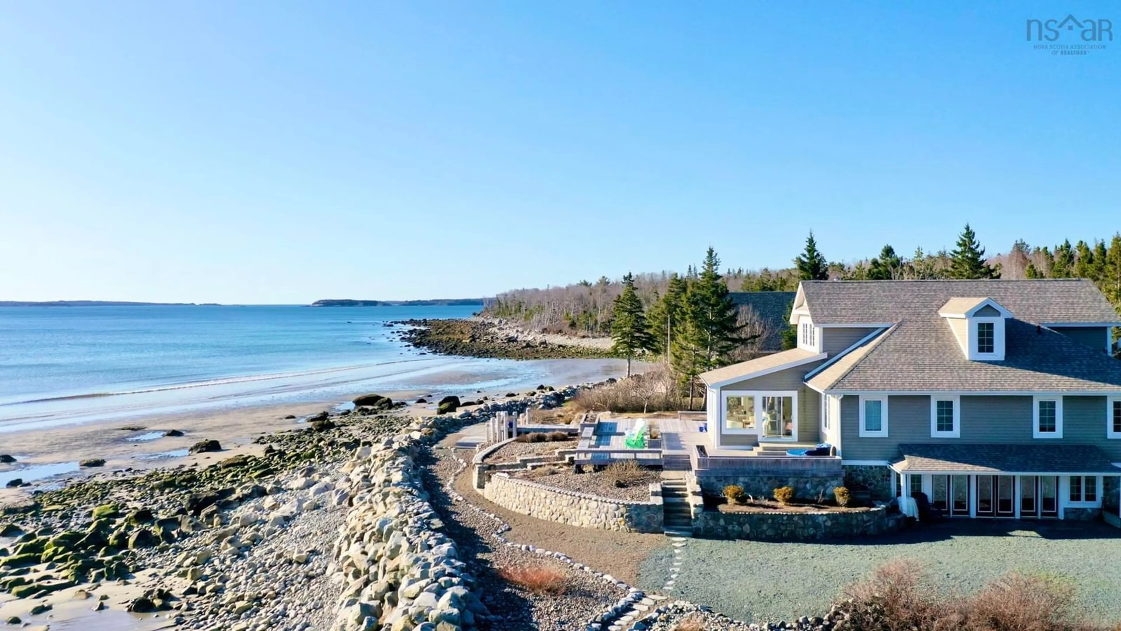 A pic from outside/outdoor area/front of a property/back of a property/a pic from drone, water/lake/river/ocean view for 147 Cosby Rd, Port Mouton Nova Scotia B0T 1T0